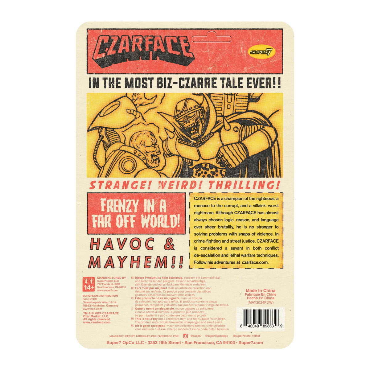 Super7 Czarface Orange and Black 3.75-inch ReAction Figure Halloween Collectible