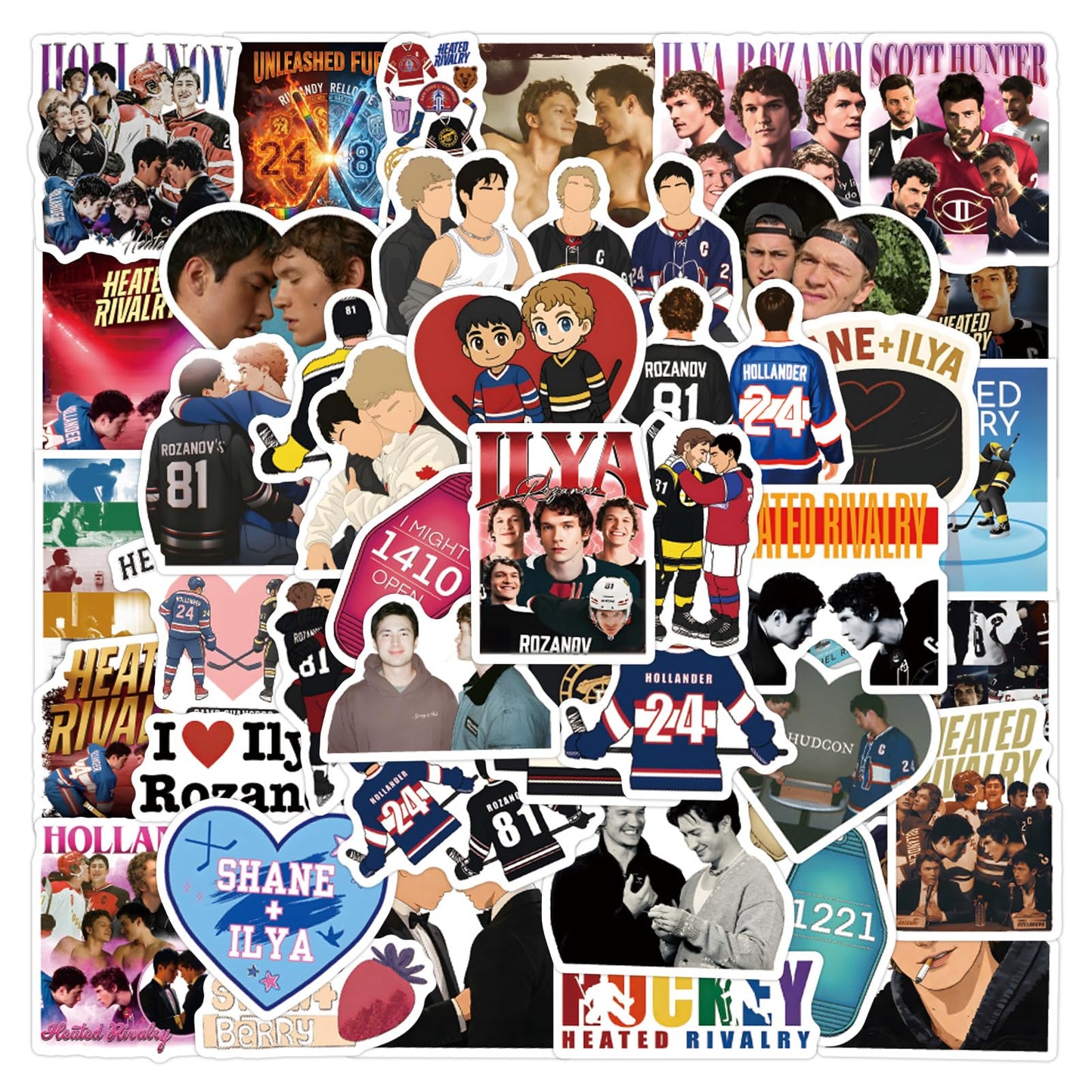 CZSWMD 60pcs TV Series Heated Rivalry Stickers – Waterproof PVC Vinyl Decals
