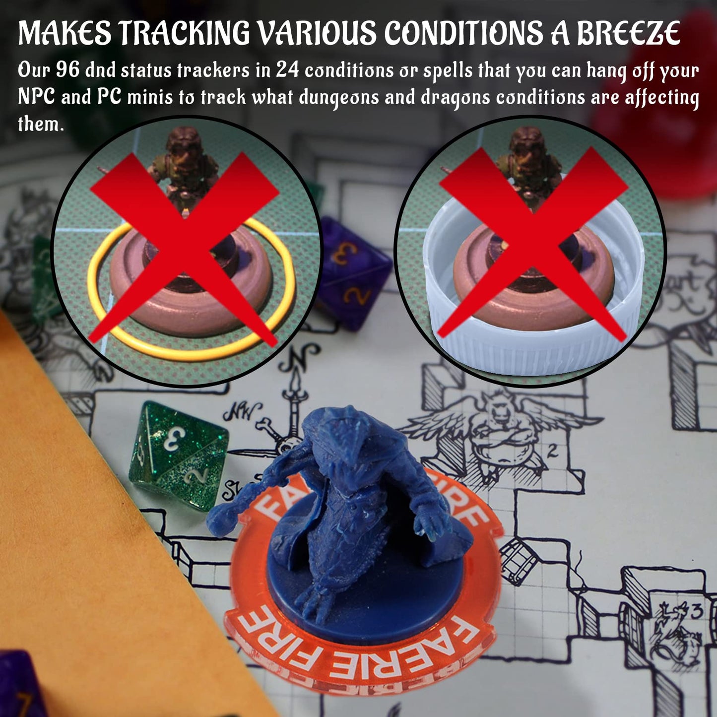CZYY Upgraded Condition Rings – 96 Status Markers for D&D & RPGs