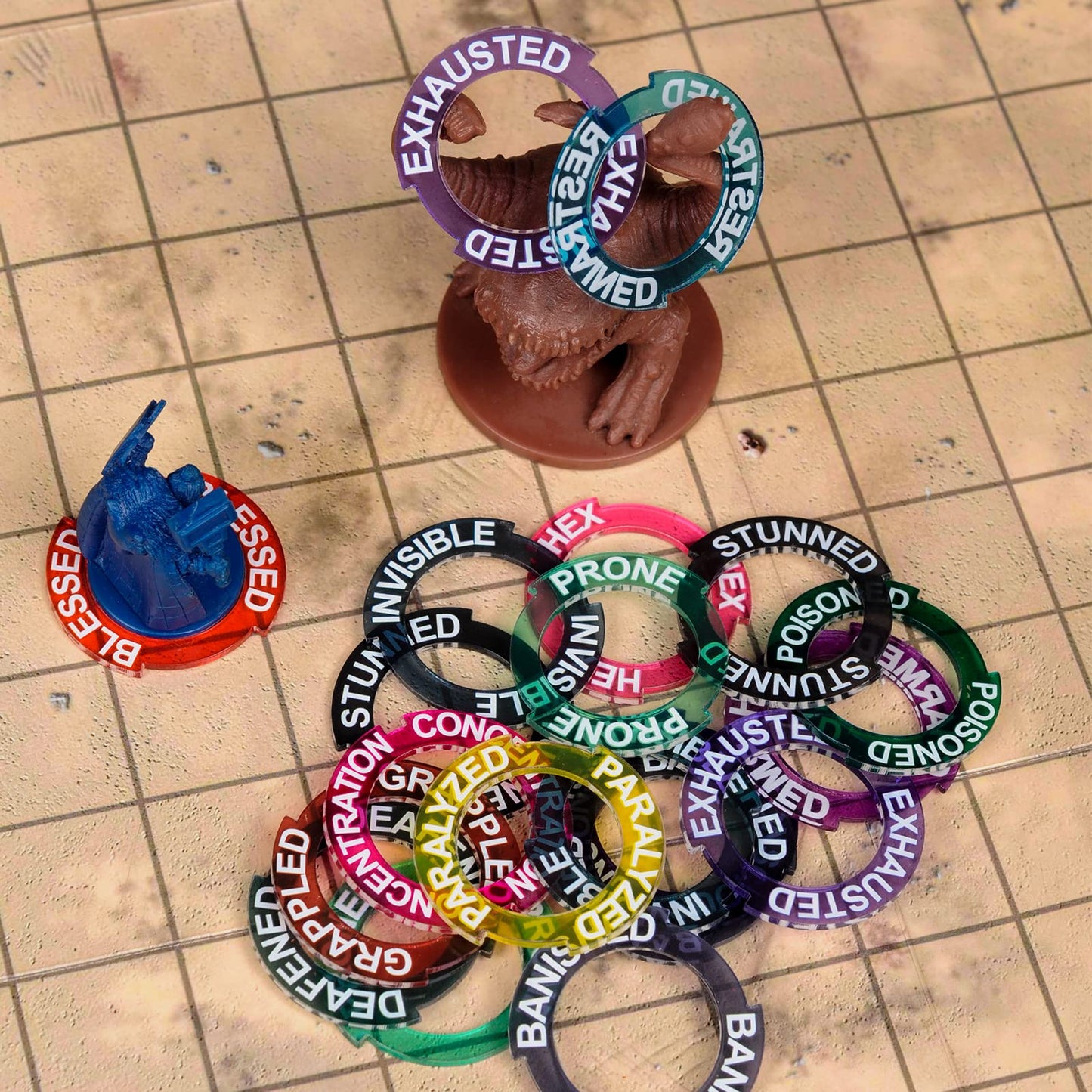 CZYY Upgraded Condition Rings – 96 Status Markers for D&D & RPGs