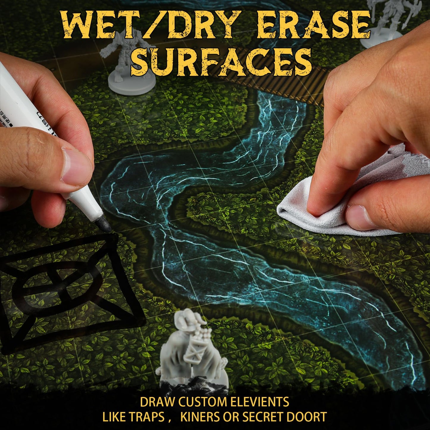 CZYY DND Battle Map Book – 32 Reusable Mats, 100+ Decals, Lay-Flat Binding
