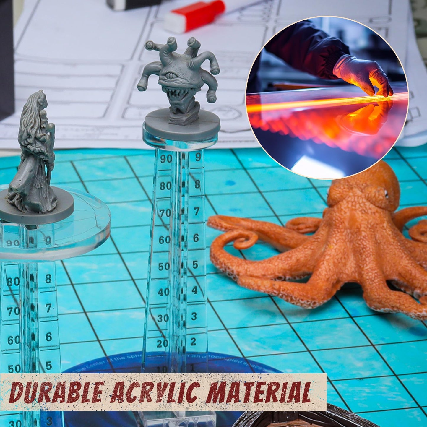 CZYY DND Flying Miniatures Riser (Set of 2) – Acrylic Flight Stands for D&D & Tabletop RPG
