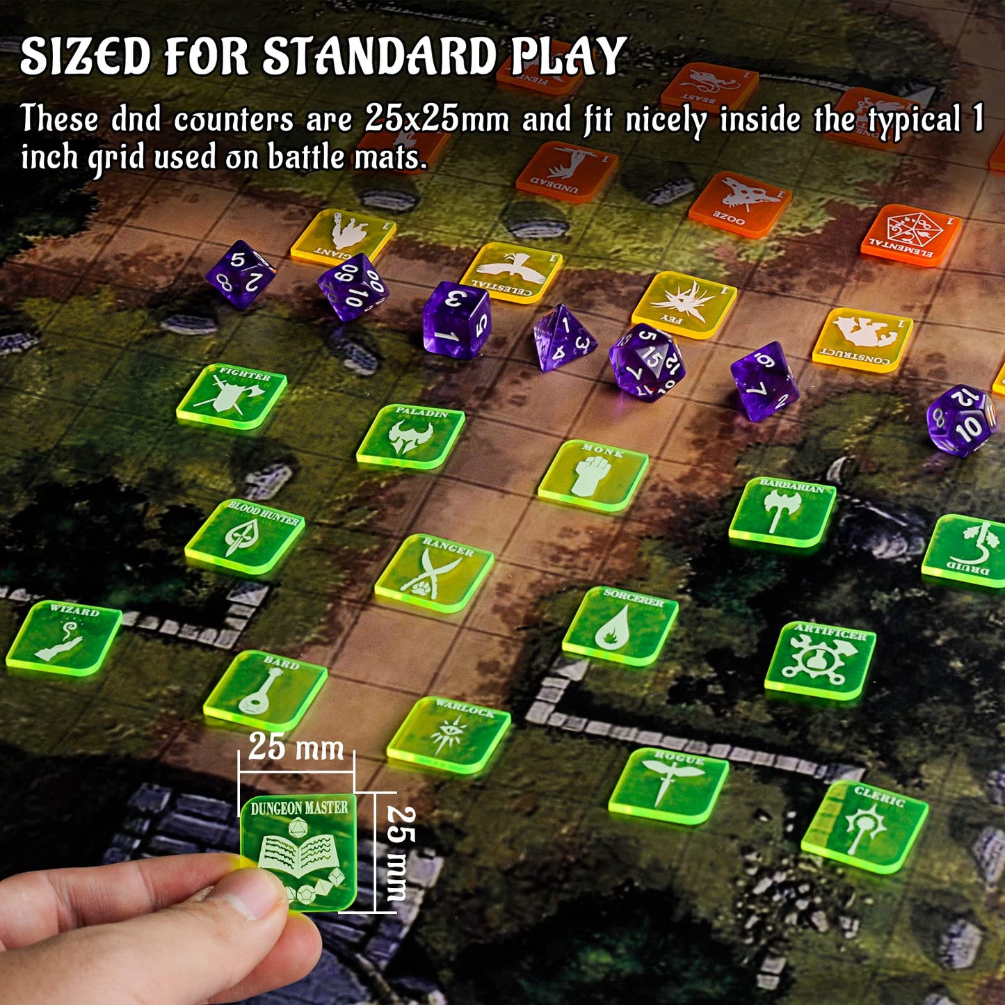 CZYY D&D 112-Piece Acrylic Token Set — Hero & Monster Tokens for D&D, Pathfinder
