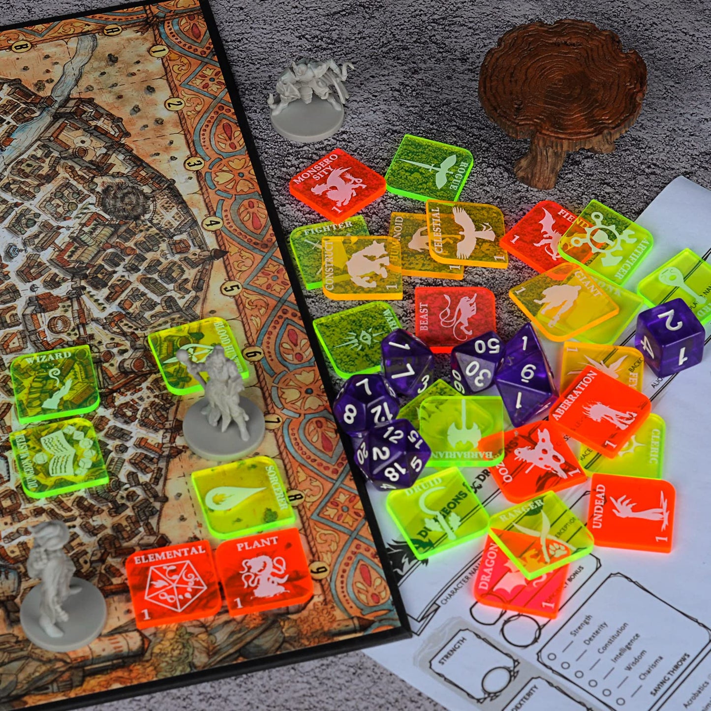 CZYY D&D 112-Piece Acrylic Token Set — Hero & Monster Tokens for D&D, Pathfinder