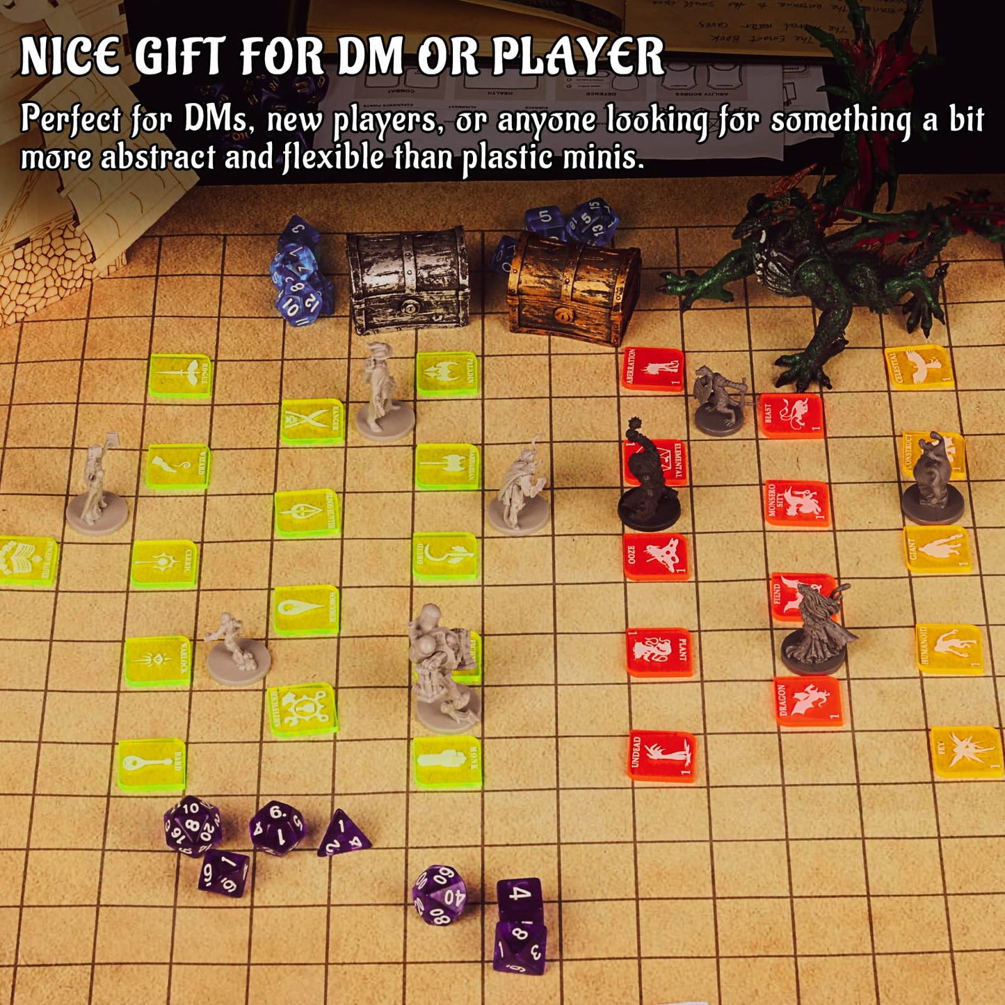 CZYY D&D 112-Piece Acrylic Token Set — Hero & Monster Tokens for D&D, Pathfinder