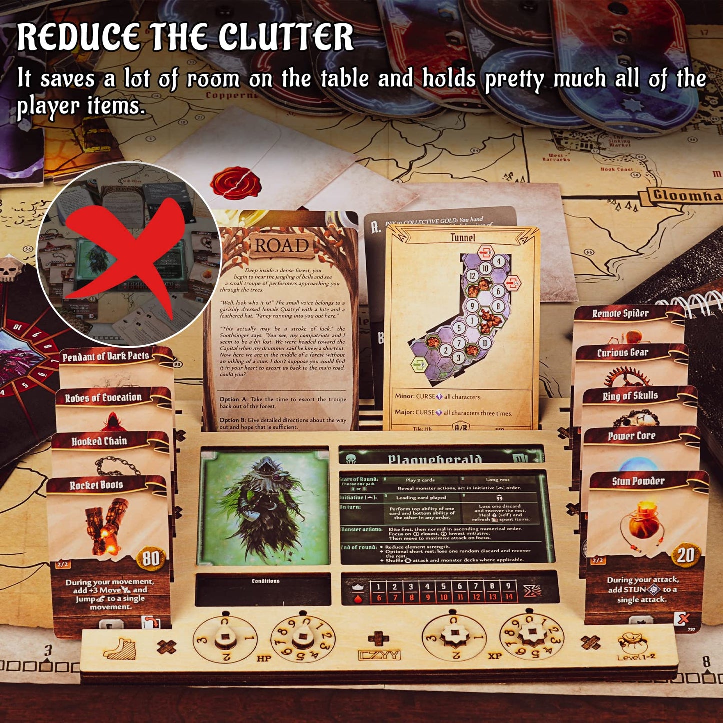 CZYY Gloomhaven Frosthaven Character Dashboard – 2 Birch Plywood HP & XP Dials