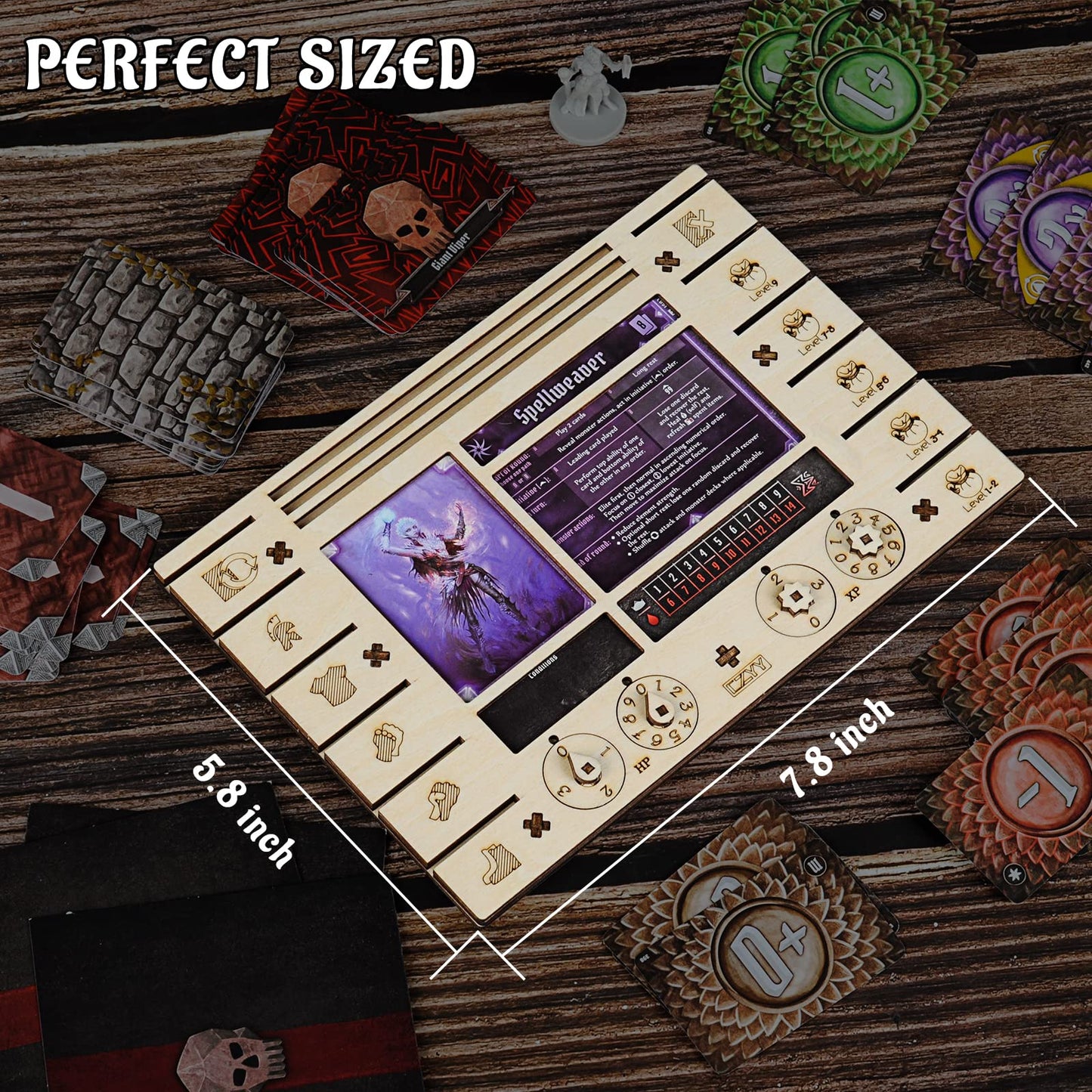 CZYY Gloomhaven Frosthaven Character Dashboard – 2 Birch Plywood HP & XP Dials