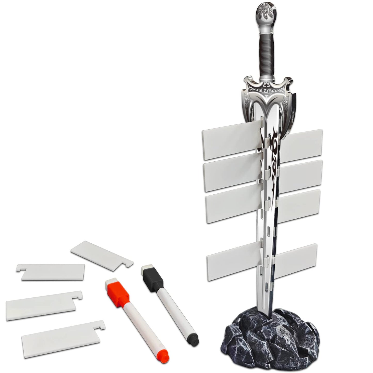 CZYY Initiative Tracker: Acrylic Sword in Stone Base for D&D, Pathfinder & Tabletop RPGs