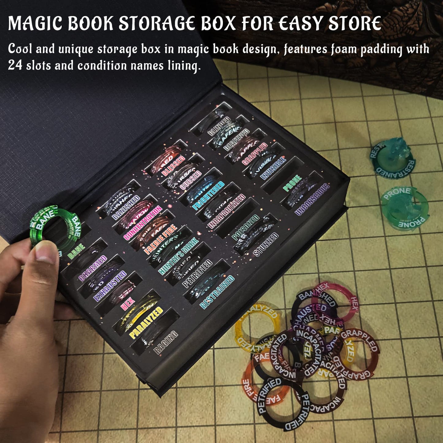 CZYY Upgraded Condition Rings – 96 Status Markers for D&D & RPGs