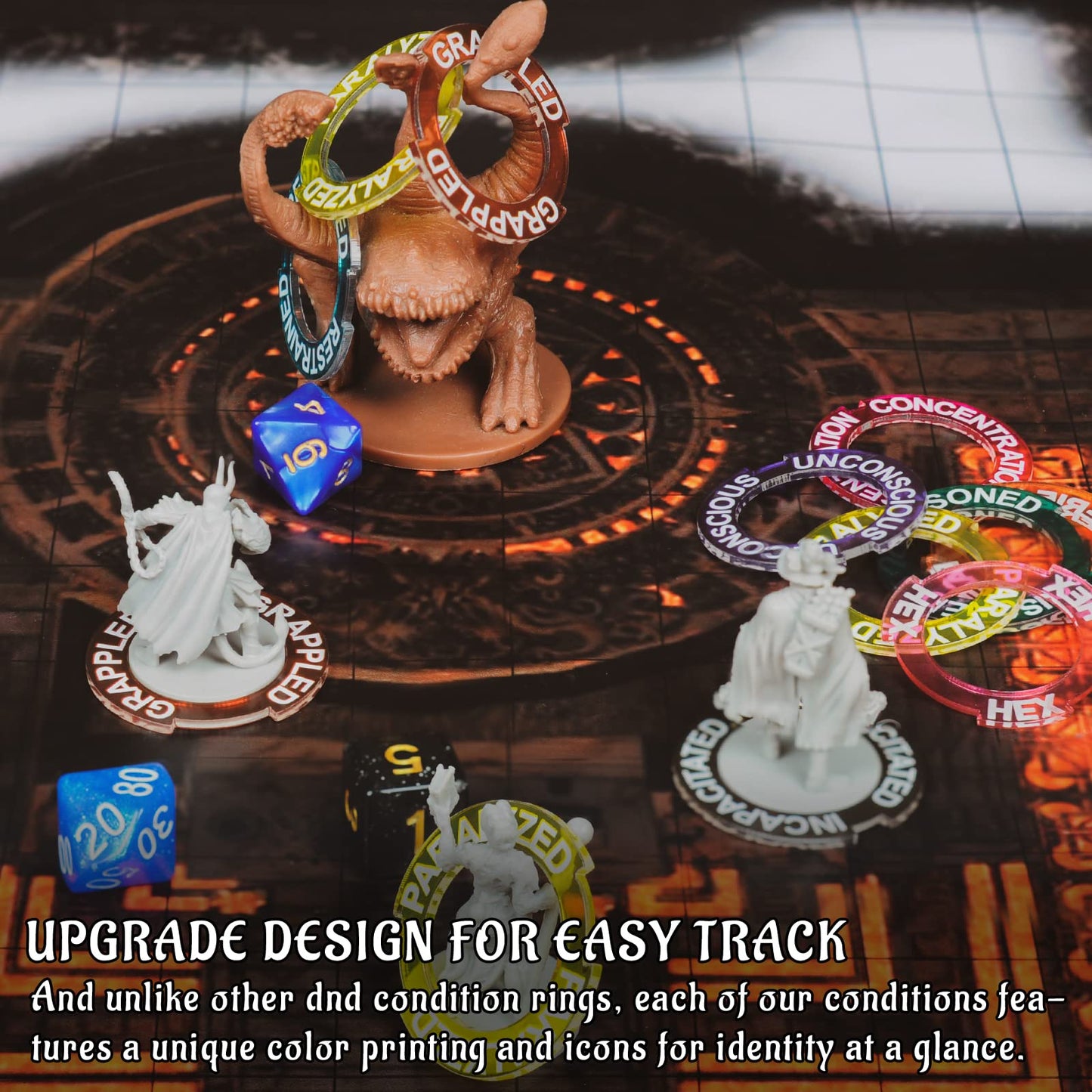CZYY Upgraded Condition Rings – 96 Status Markers for D&D & RPGs