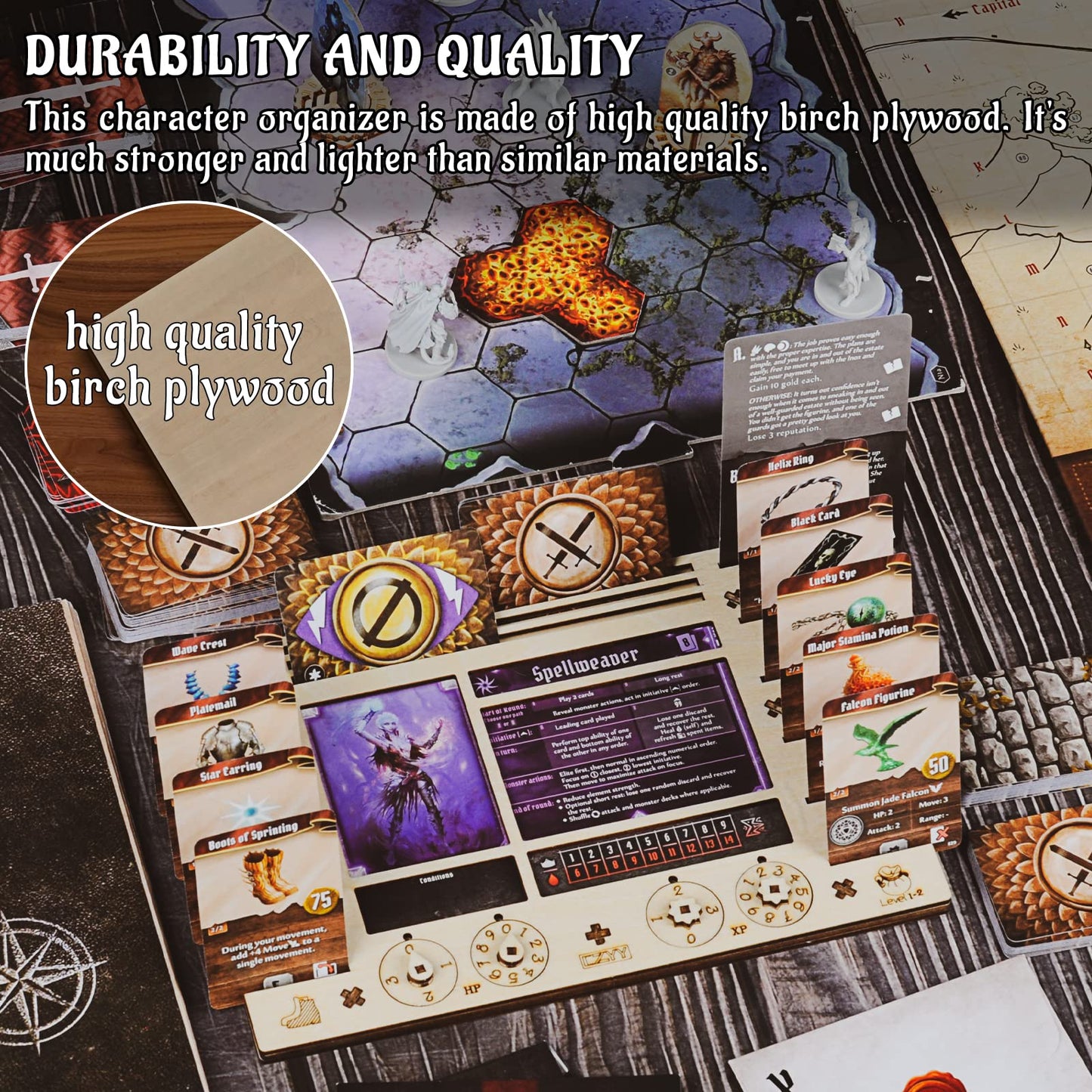 CZYY Gloomhaven Frosthaven Character Dashboard – 2 Birch Plywood HP & XP Dials