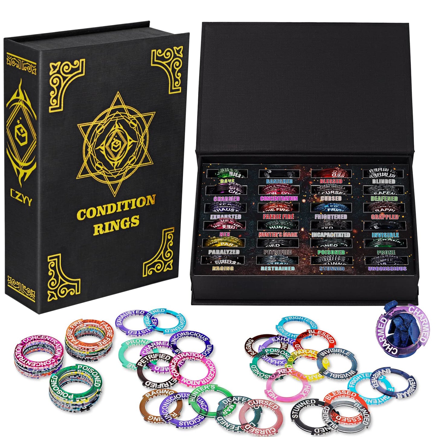 CZYY Upgraded Condition Rings – 96 Status Markers for D&D & RPGs