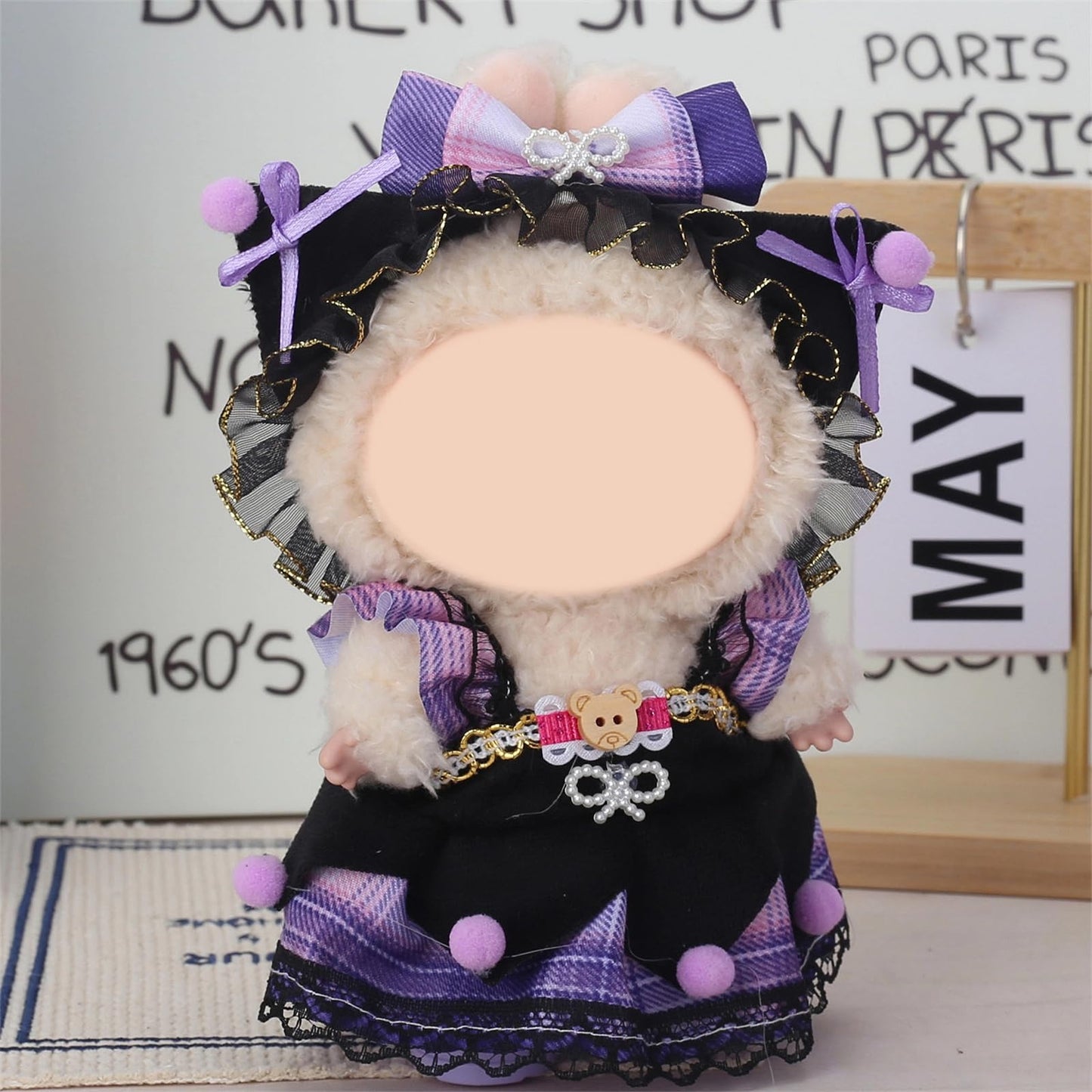 CZZLYJ Six-Pack Doll Clothes for LABUBU 17cm Doll – Designer Outfits with Hats & Accessories