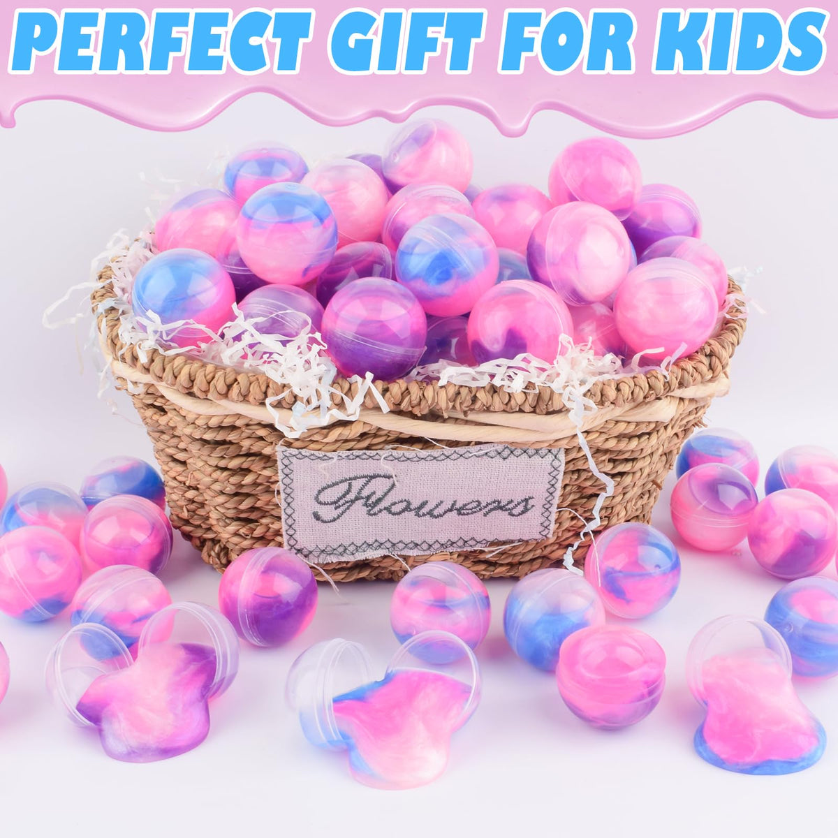 D'ALBA 36 Pack Unicorn Galaxy Slime Balls | Mess-Free Sensory Slime for Parties