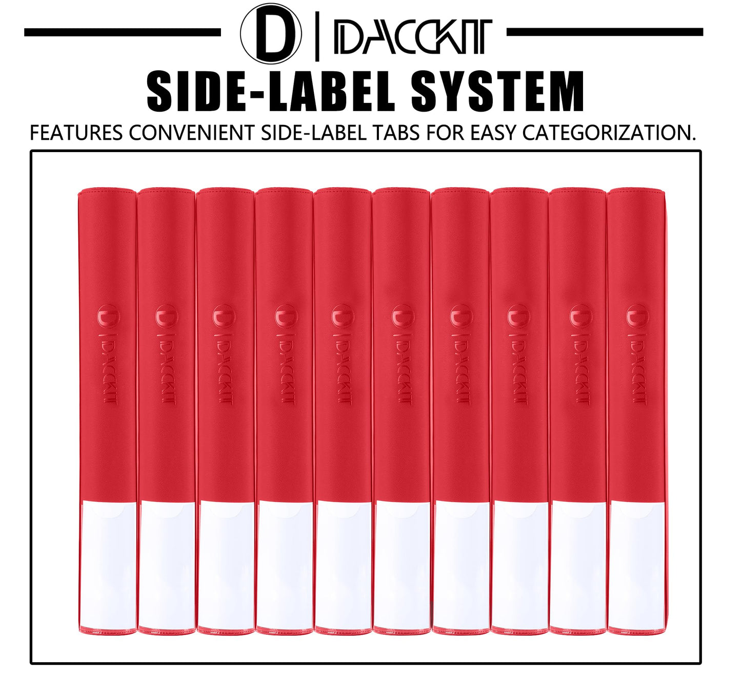 D DACCKIT Card Binder 16 Pocket - Holds 1024 Cards, 4x4 Ringless Album with Sleeves for Trading & Sports Cards (Model A, Classic Red)