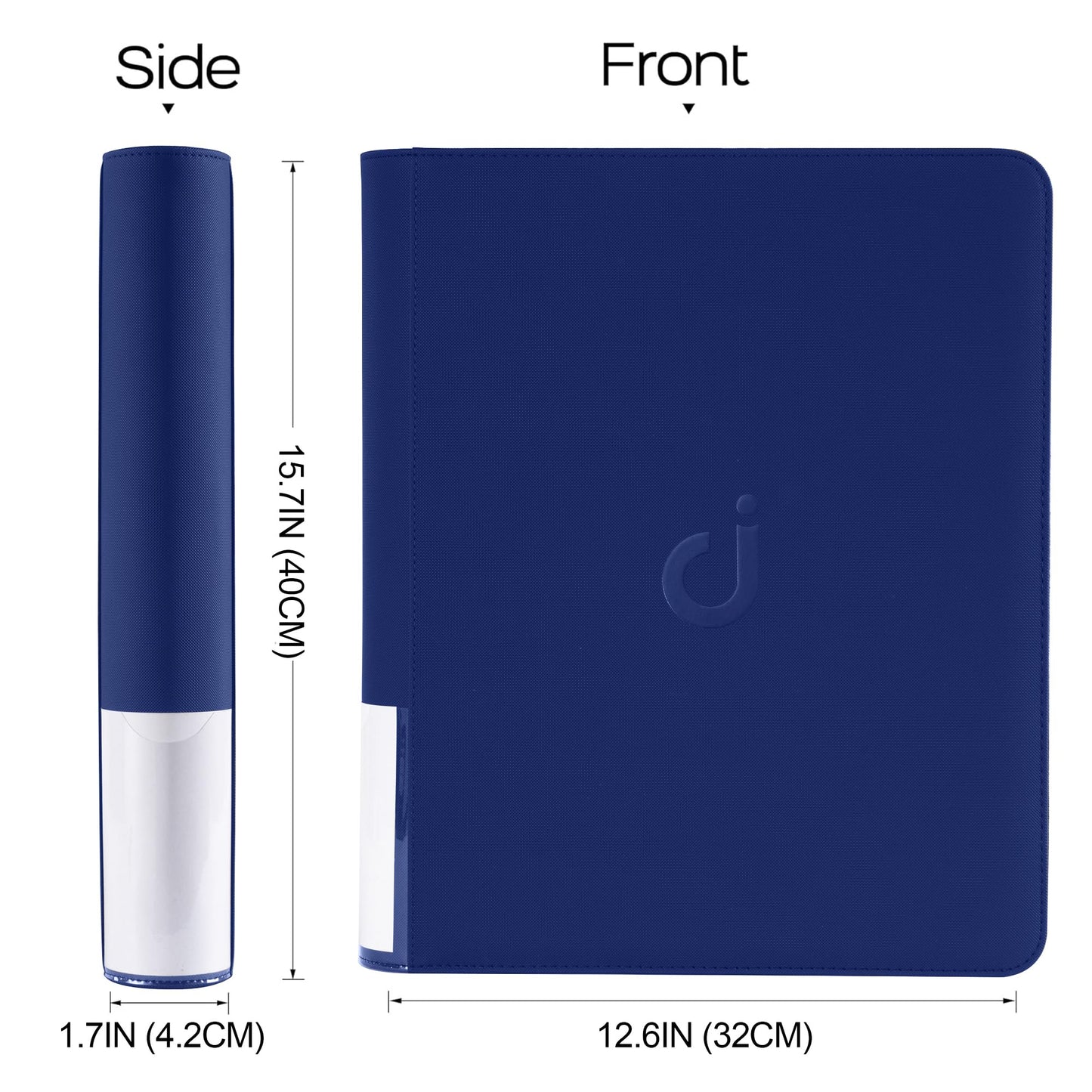 D DACCKIT Top Loader Binder - Holds 360 Top Loaders, 9-Pocket 3x4 Cards, Navy