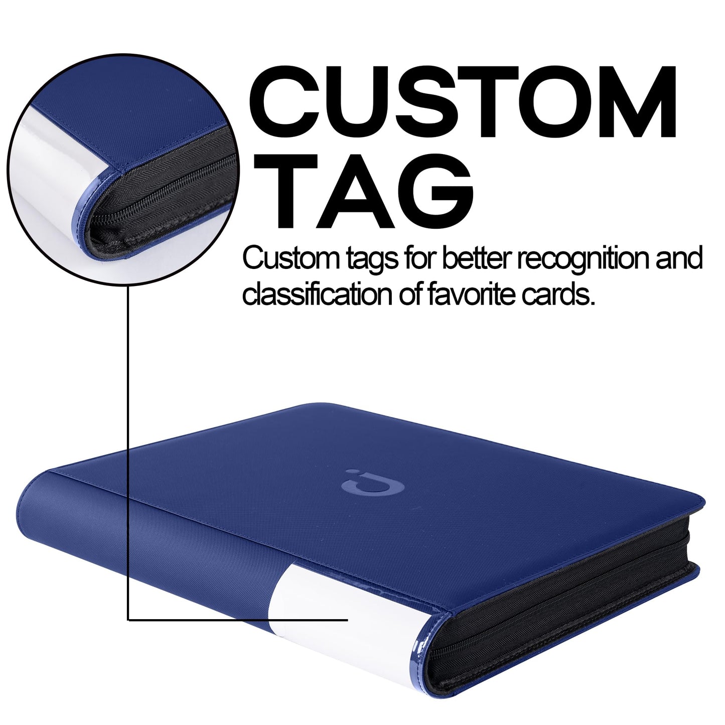 D DACCKIT Top Loader Binder - Holds 360 Top Loaders, 9-Pocket 3x4 Cards, Navy