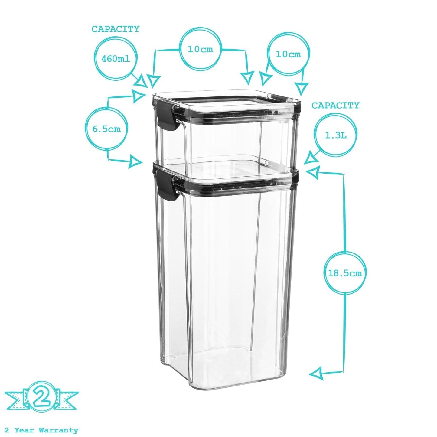 8pc Airtight Plastic Food Storage Containers Set