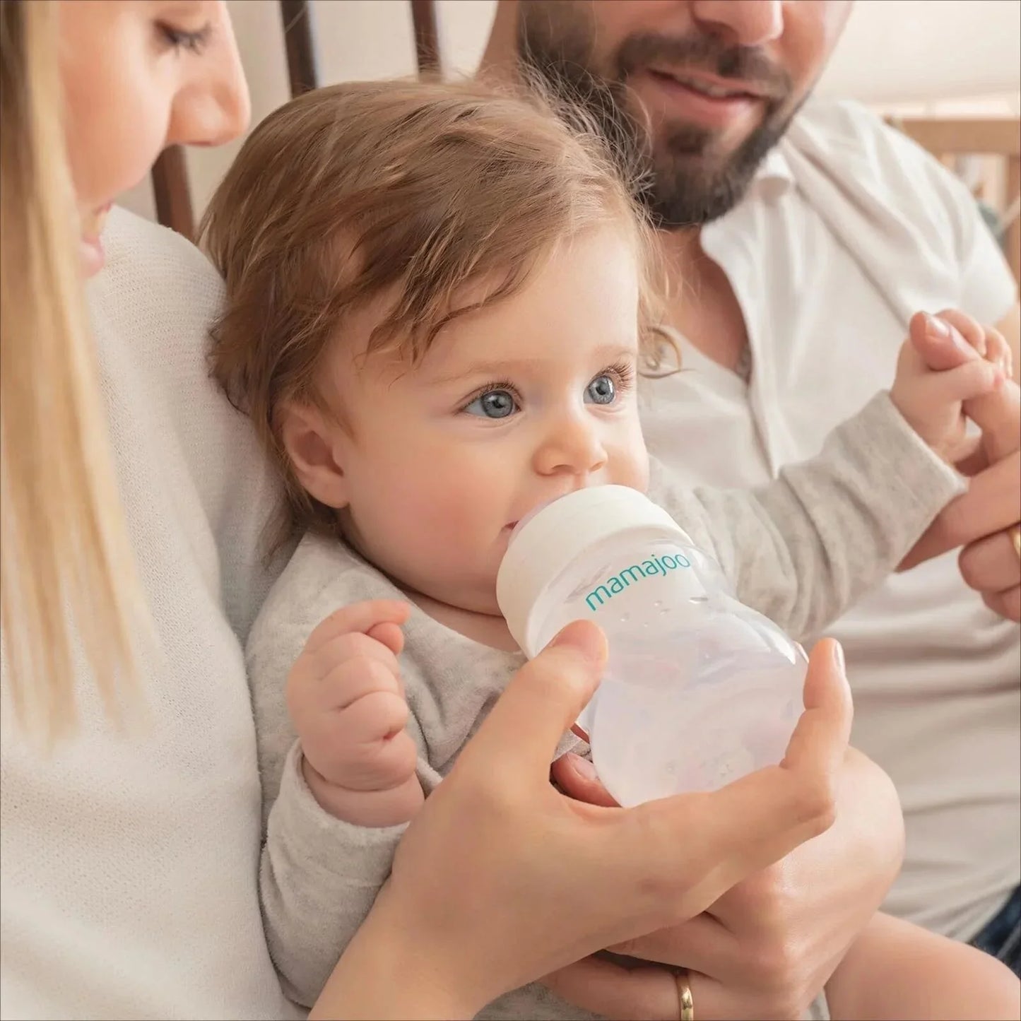 Mamajoo Anti-Colic PP Baby Bottle Slow Flow 0+ months 150ml - Silver