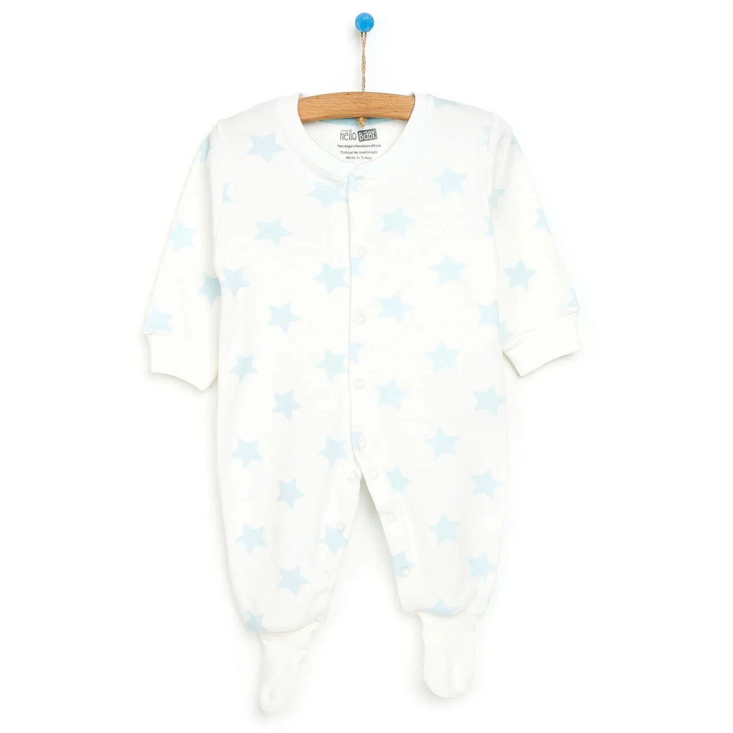 HelloBaby Newborn Baby Boy Footed Jumpsuit - Ecru
