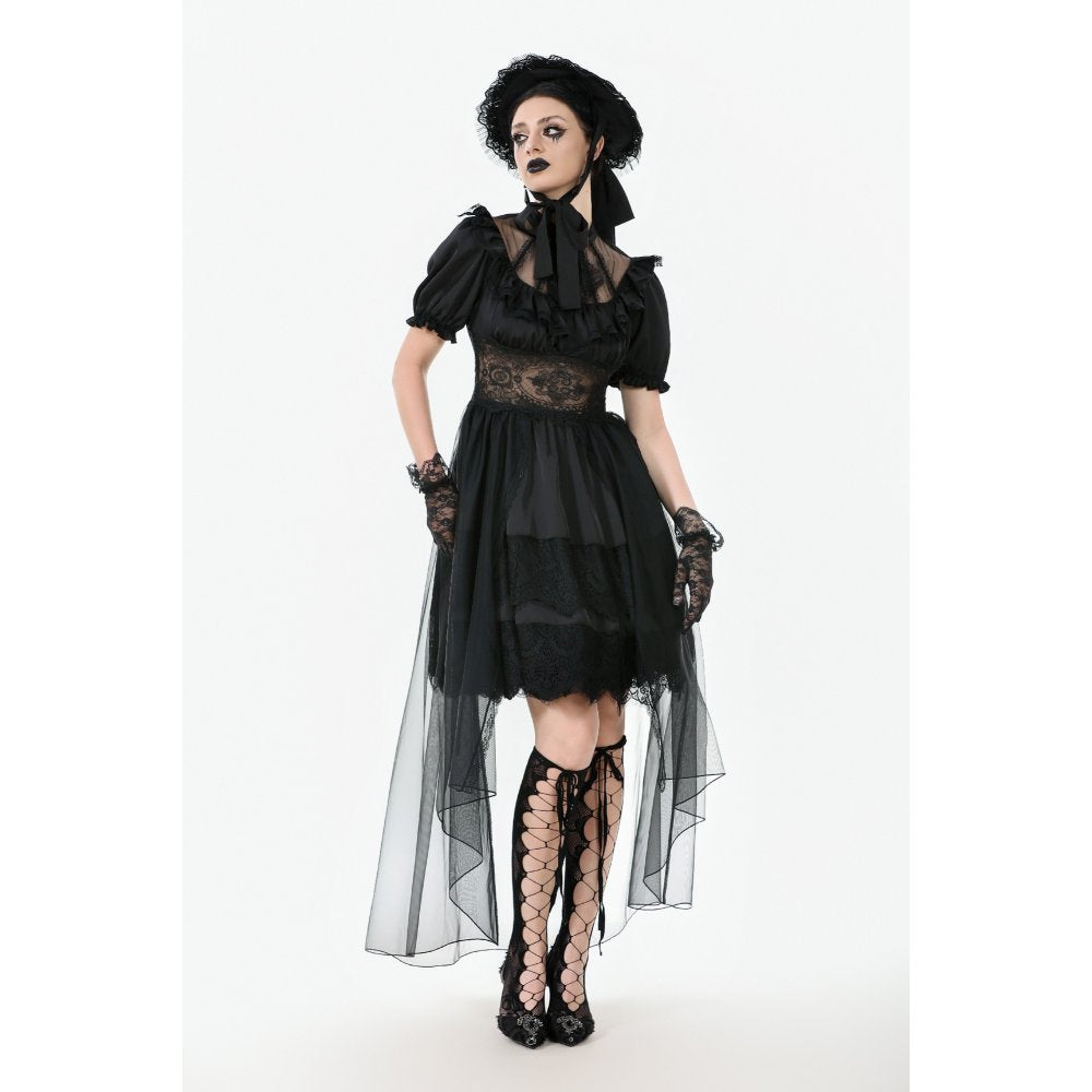 Dark in Love Evangeline Lace-Trimmed Goth Sun Hat