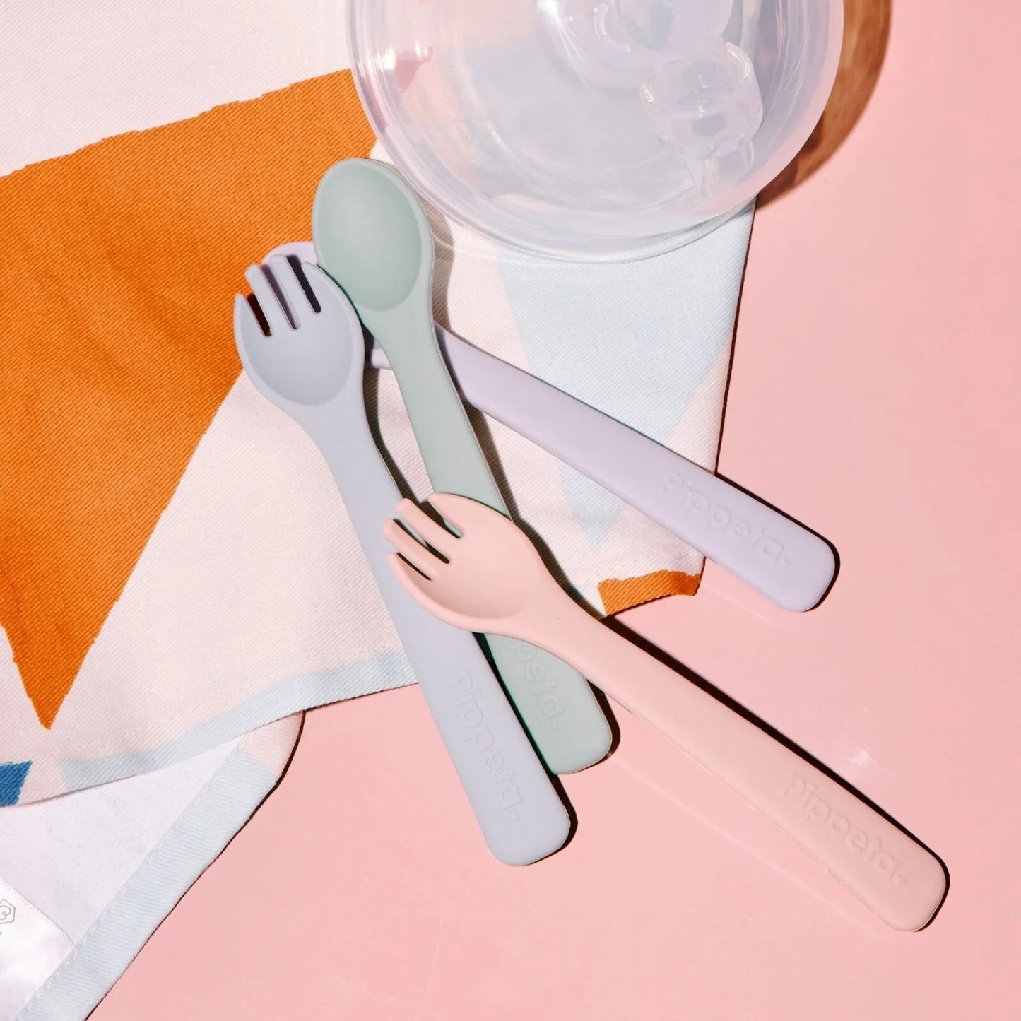 Pippeta Silicone Spoon & Fork - Ash Rose