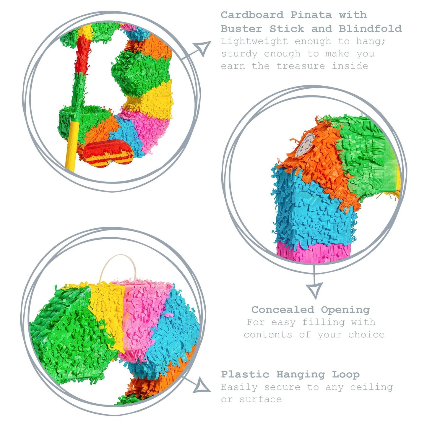 Large Number 3 Pinata Party Set