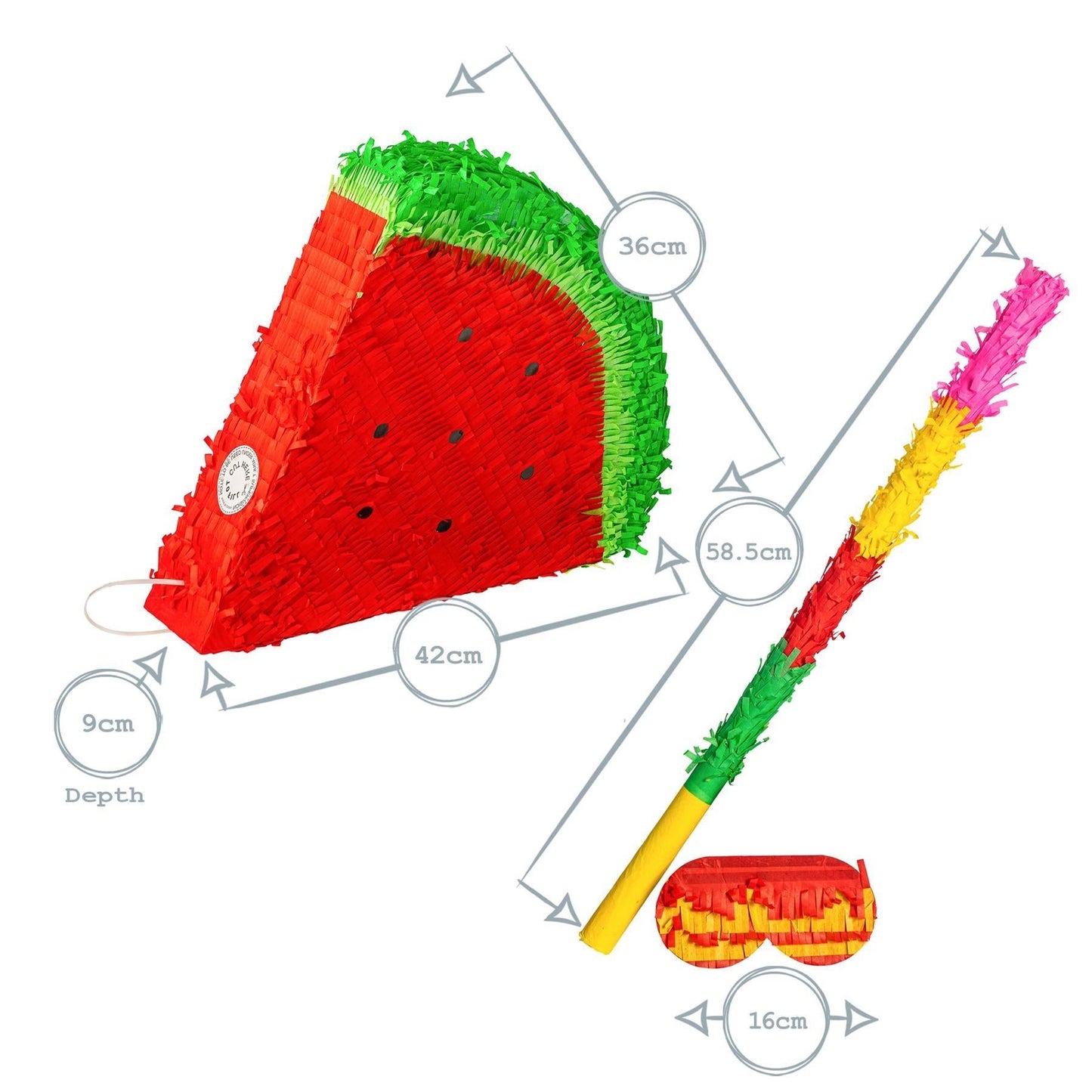 Watermelon Pop-Out Pinata Set with Stick & Blindfold