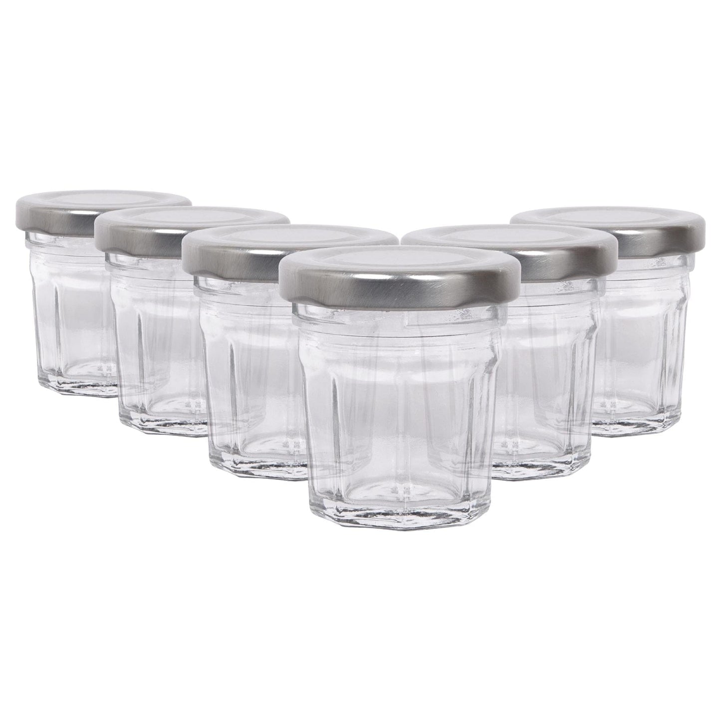 30ml Glass Jam Jars with Lids - Pack of 6
