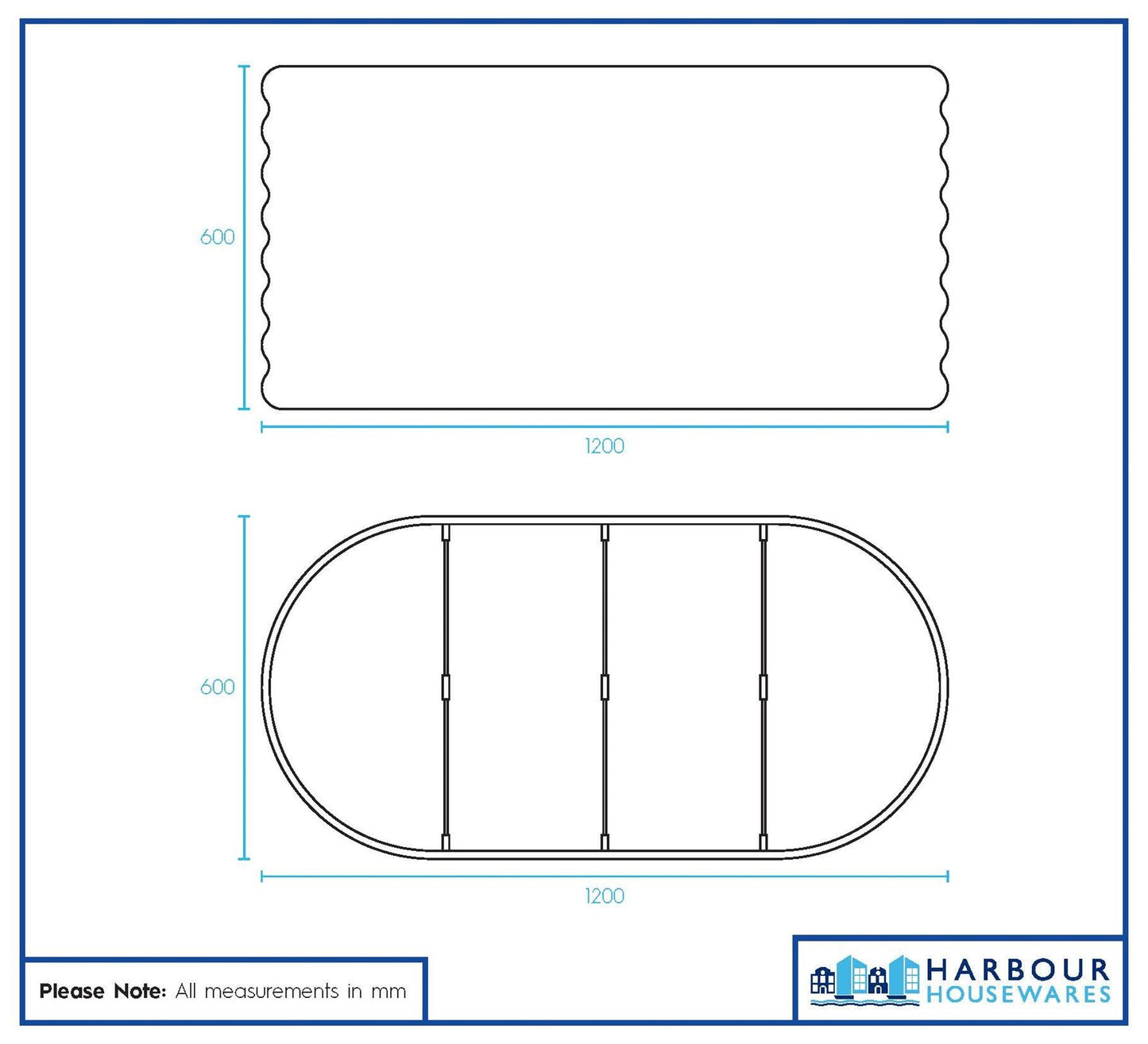 Rounded Raised Garden Bed - 120cm x 60cm x 60cm