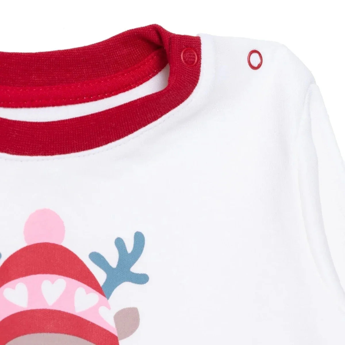 HelloBaby Girls Long Sleeve Pyjamas Set Animal with Poppers Christmas Crew Neck Long Leg Long Sleeve - Red