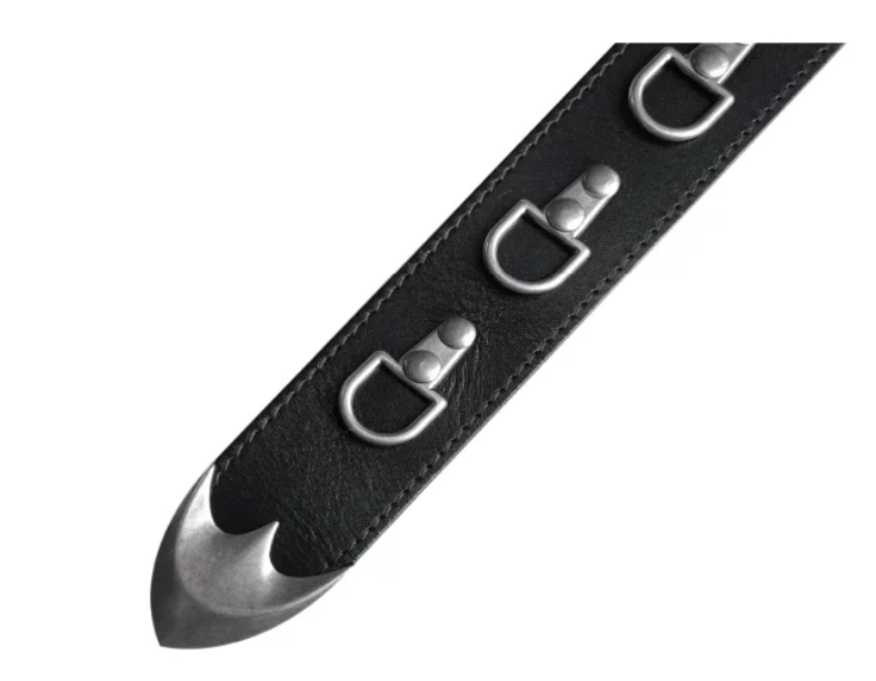 Adjustable Saddle-buckle Leather Belt With Hook-and-loop Fastener