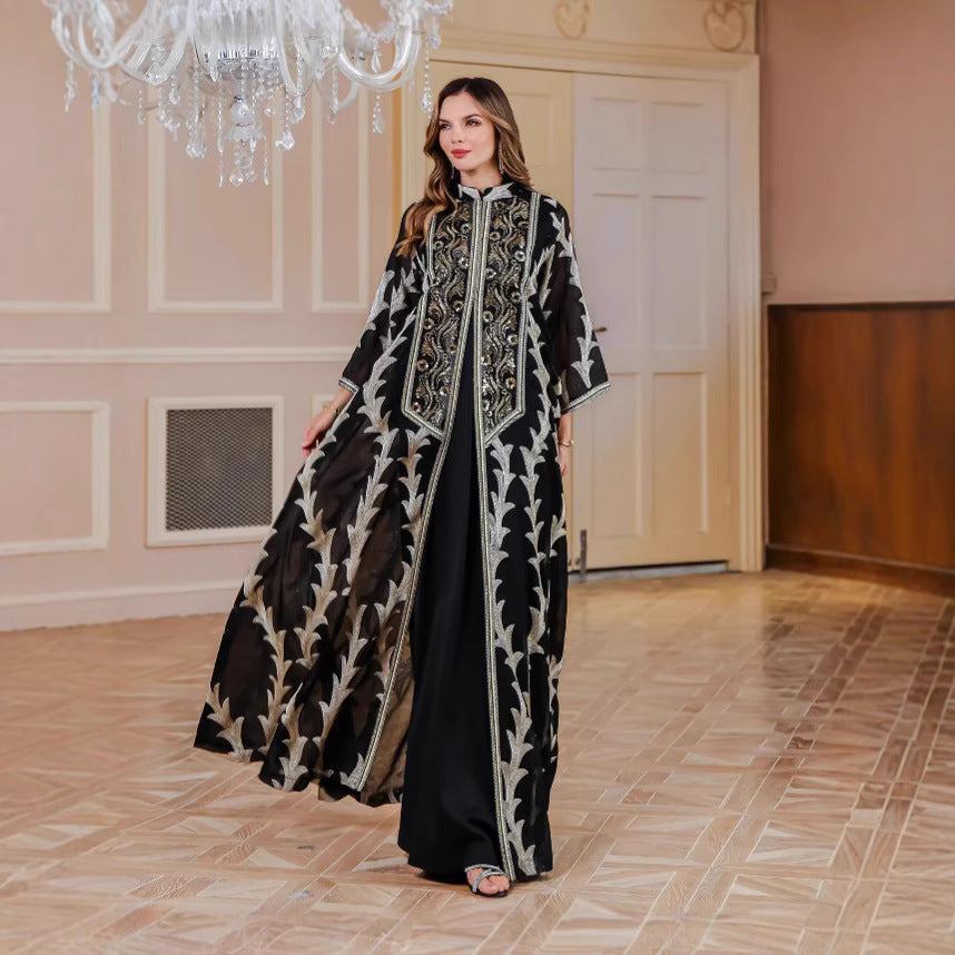 Women's Heavy Mesh Embroidered Robe