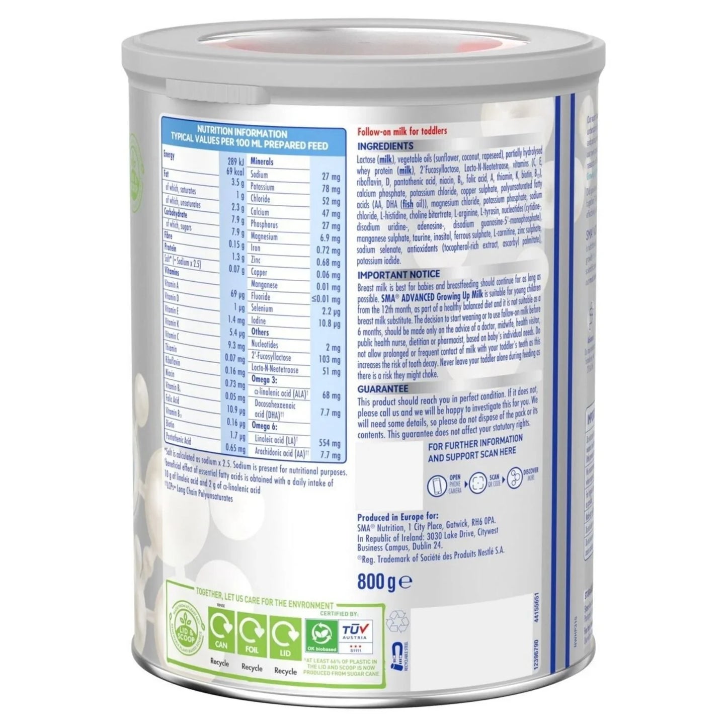 SMA Advanced 3 Toddler Milk Formula 12-36 months 800g