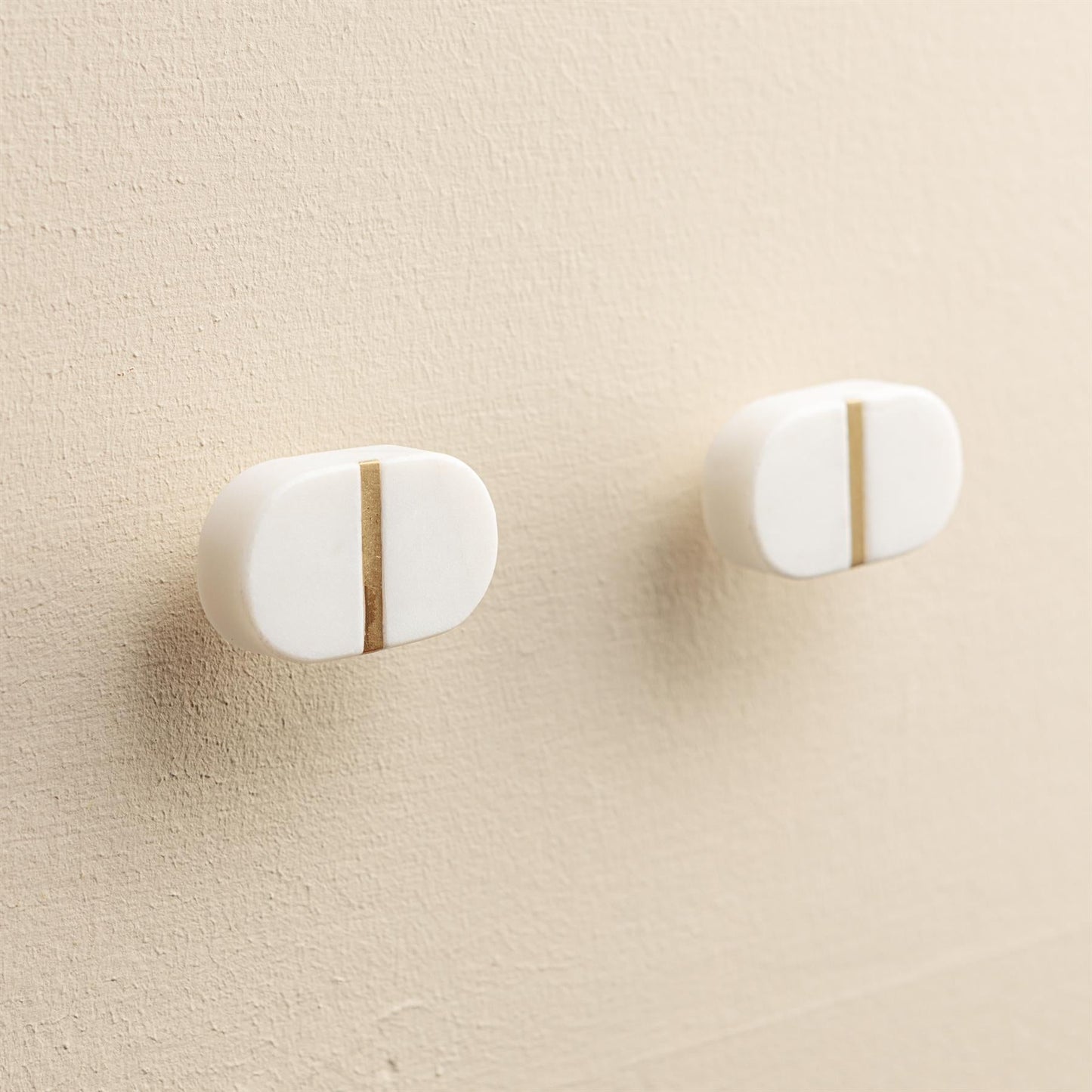 Roja White Stone Brass Drawer Knobs