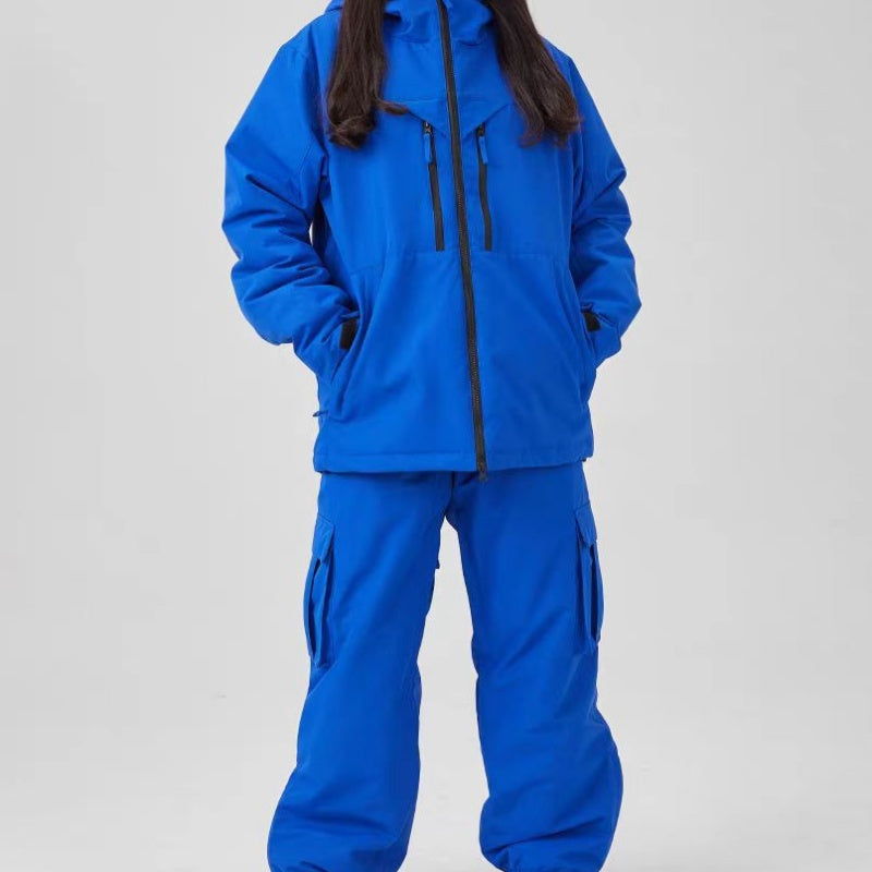 White Padded Waterproof Modest Biker Suit - Loose-Fitting Outdoor Top & Pants
