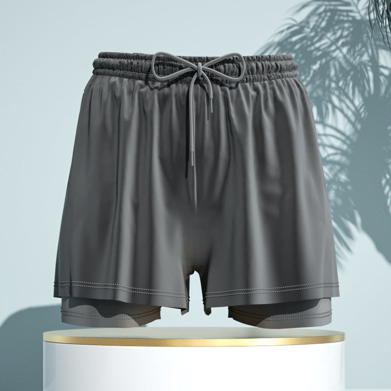 Men's 2-in-1 Breathable Loose Quick Drying Swimming Trunks Swimming Shorts Swimming Pants Flat Corner Pants Beach Pants Hot Spring Swimming Equipment
