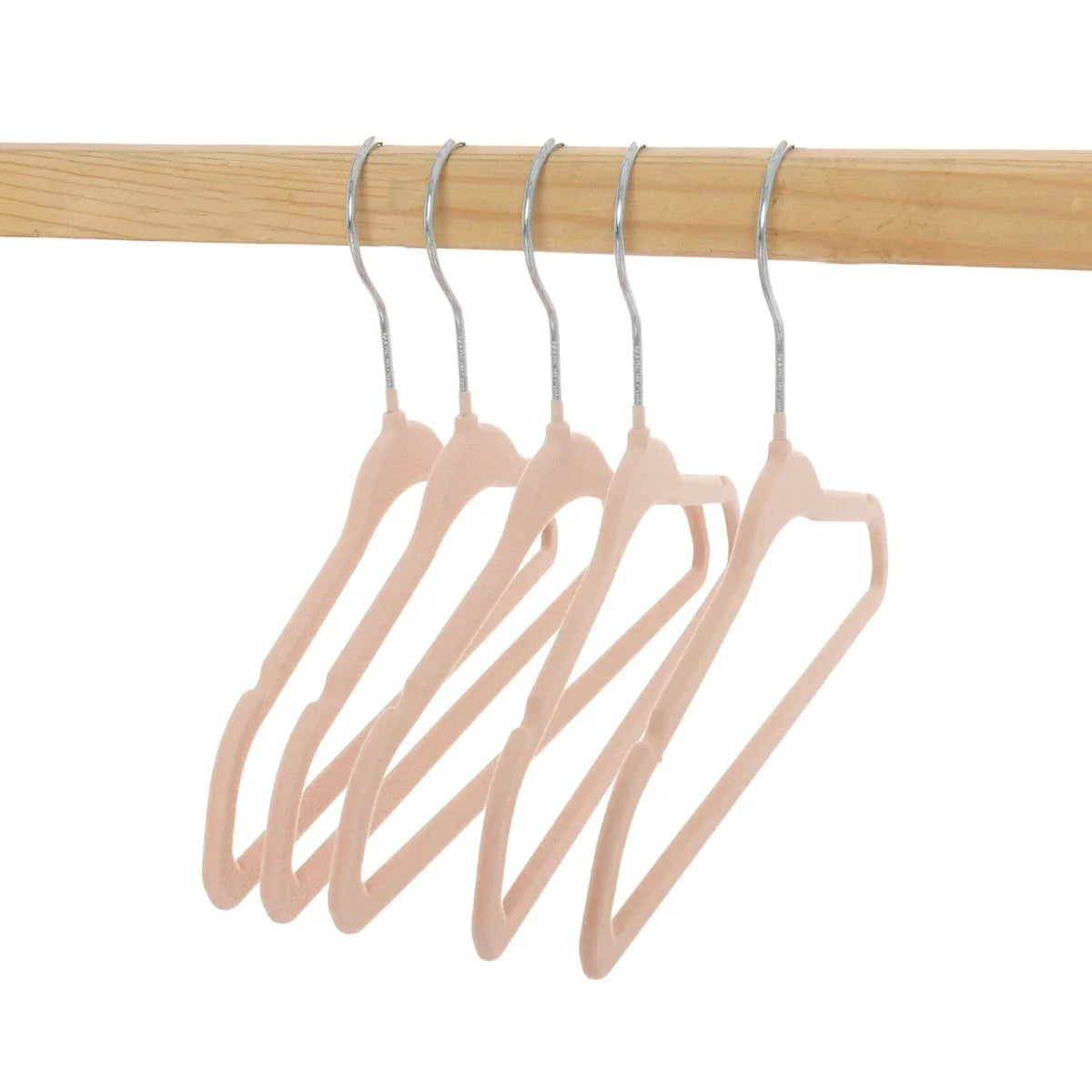 HelloBaby 5 Pack Velvet Baby Clothes Hangers - Soft Pink