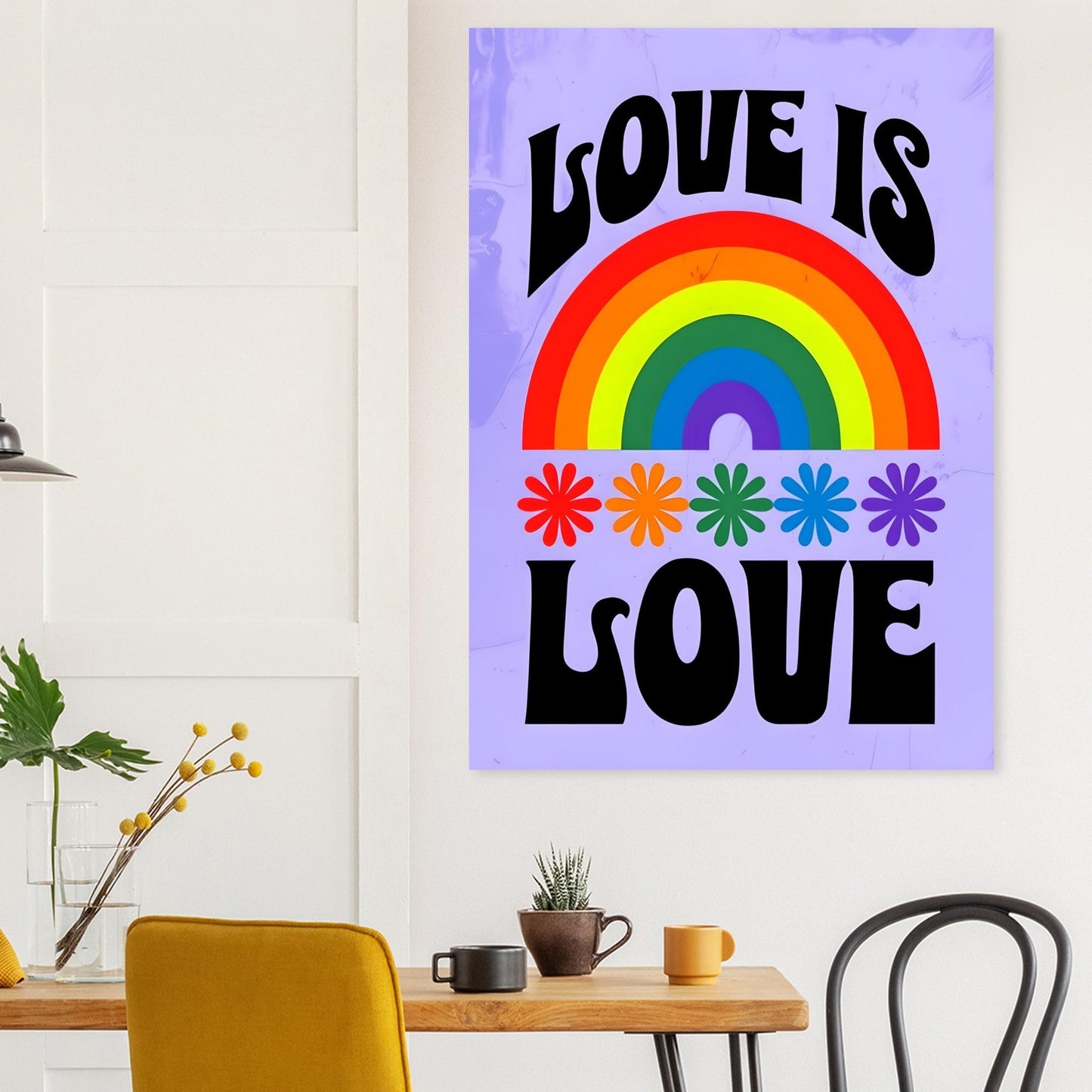 Love Is Love Wall Art – Retro Pride Poster