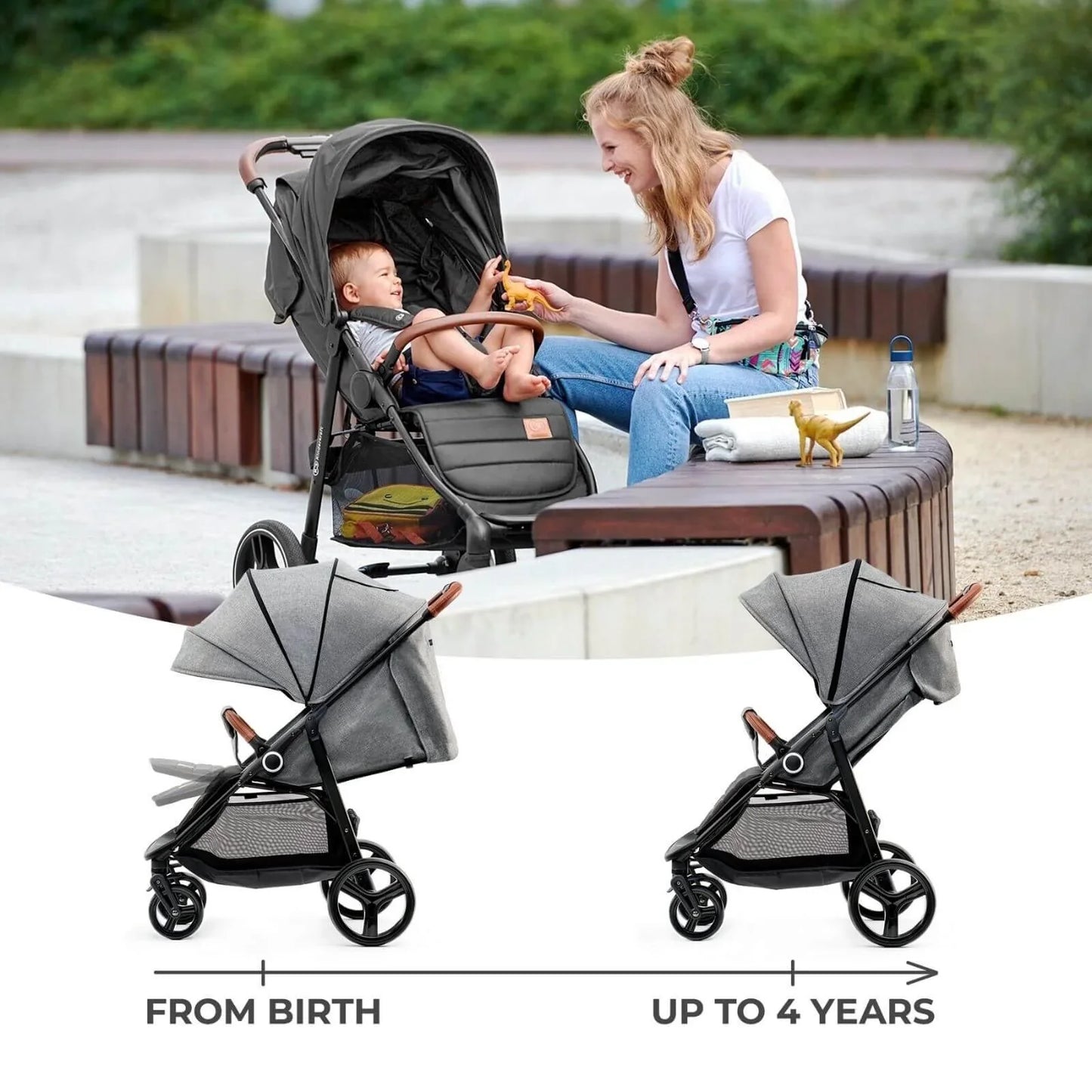 Kinderkraft Grande Plus Baby Stroller - Grey