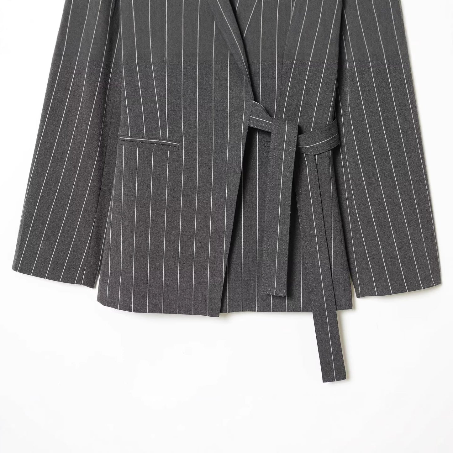 Belted Wrap Suit Set - Premium Two-Piece