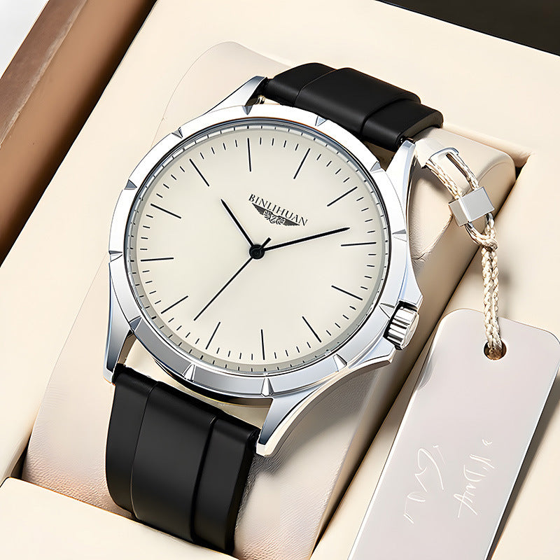 Leather Strap Waterproof Quartz Mens Watch