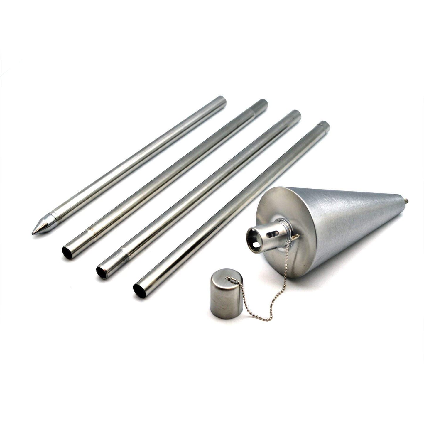 1.46m Metal Cone Garden Torches - Pack of Six