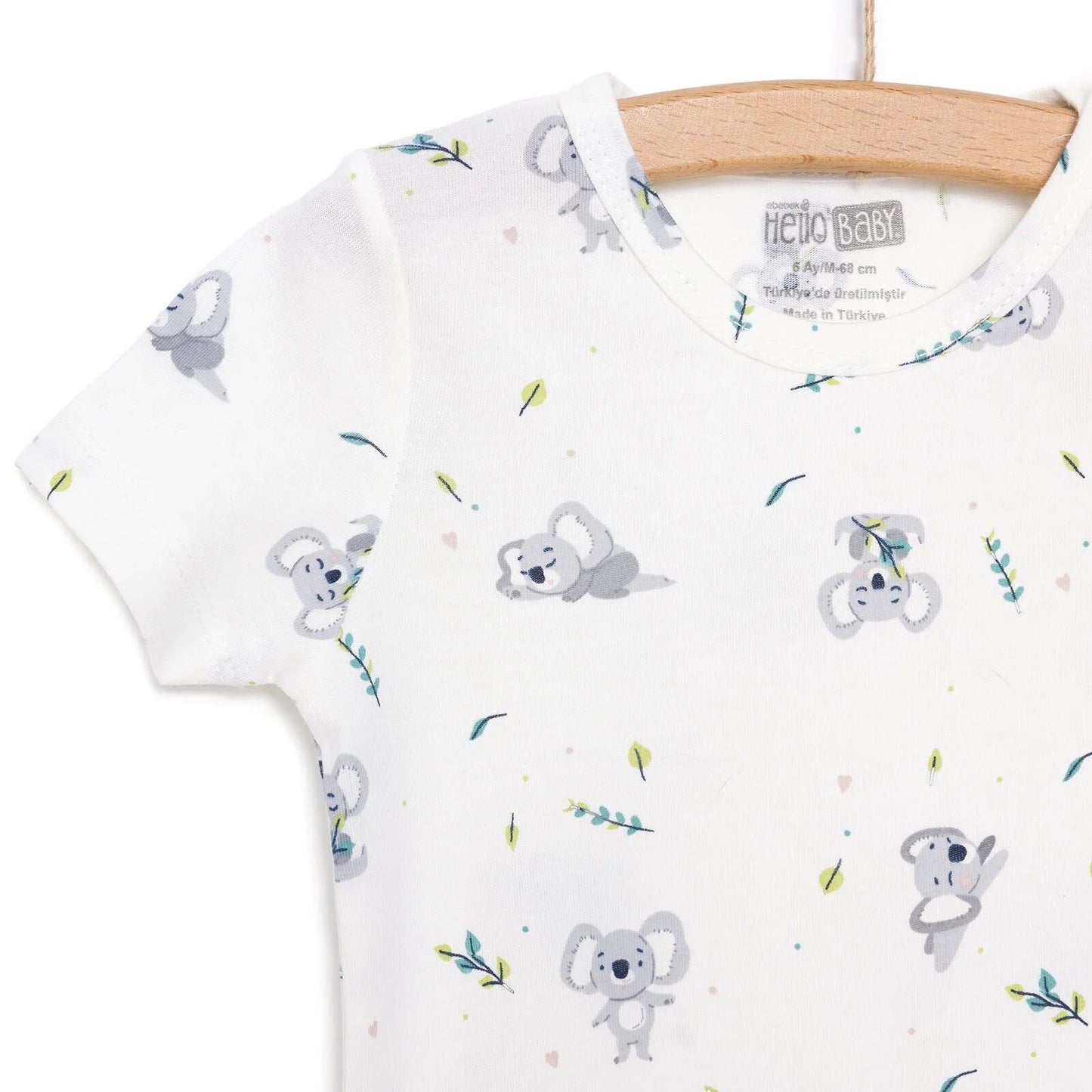 HelloBaby Newborn Boy Short Overalls - Ecru