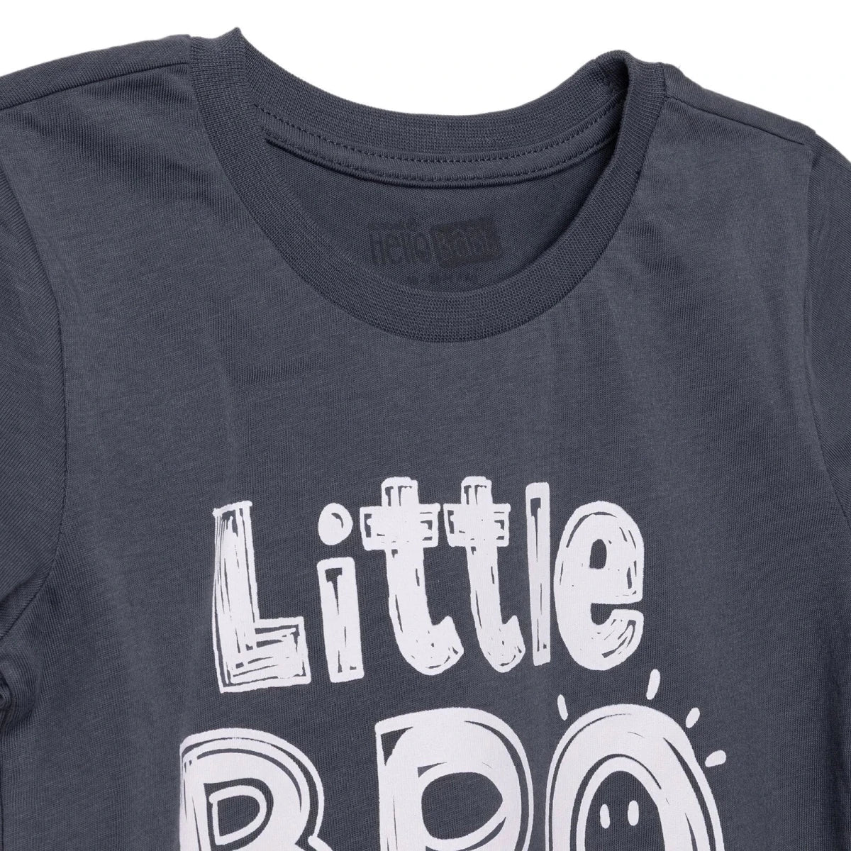 HelloBaby Boys T-shirt Slogan Print Crew Neck Short Sleeve - Charcoal