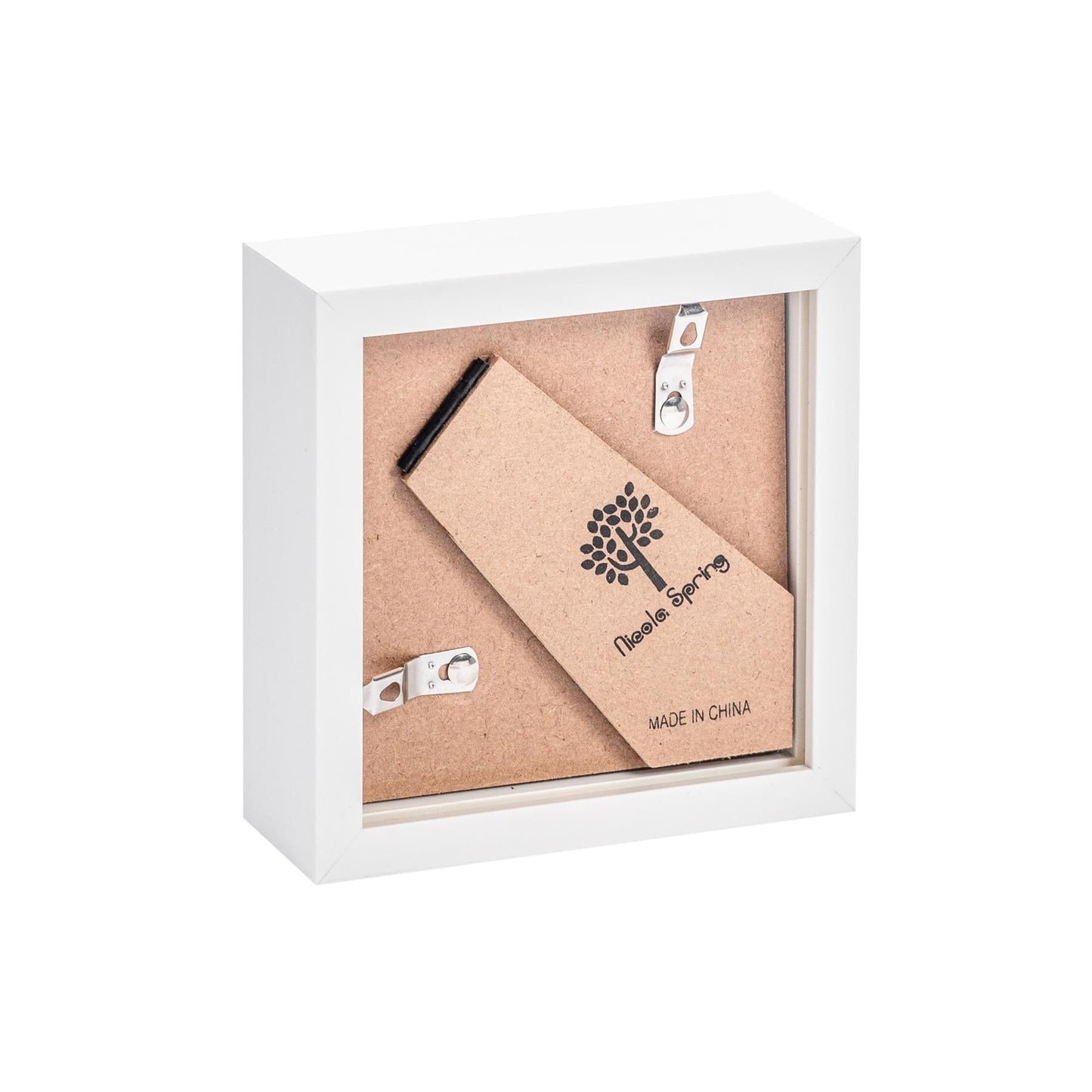 4" x 4" White 3D Box Photo Frame with 2" x 2" Mount
