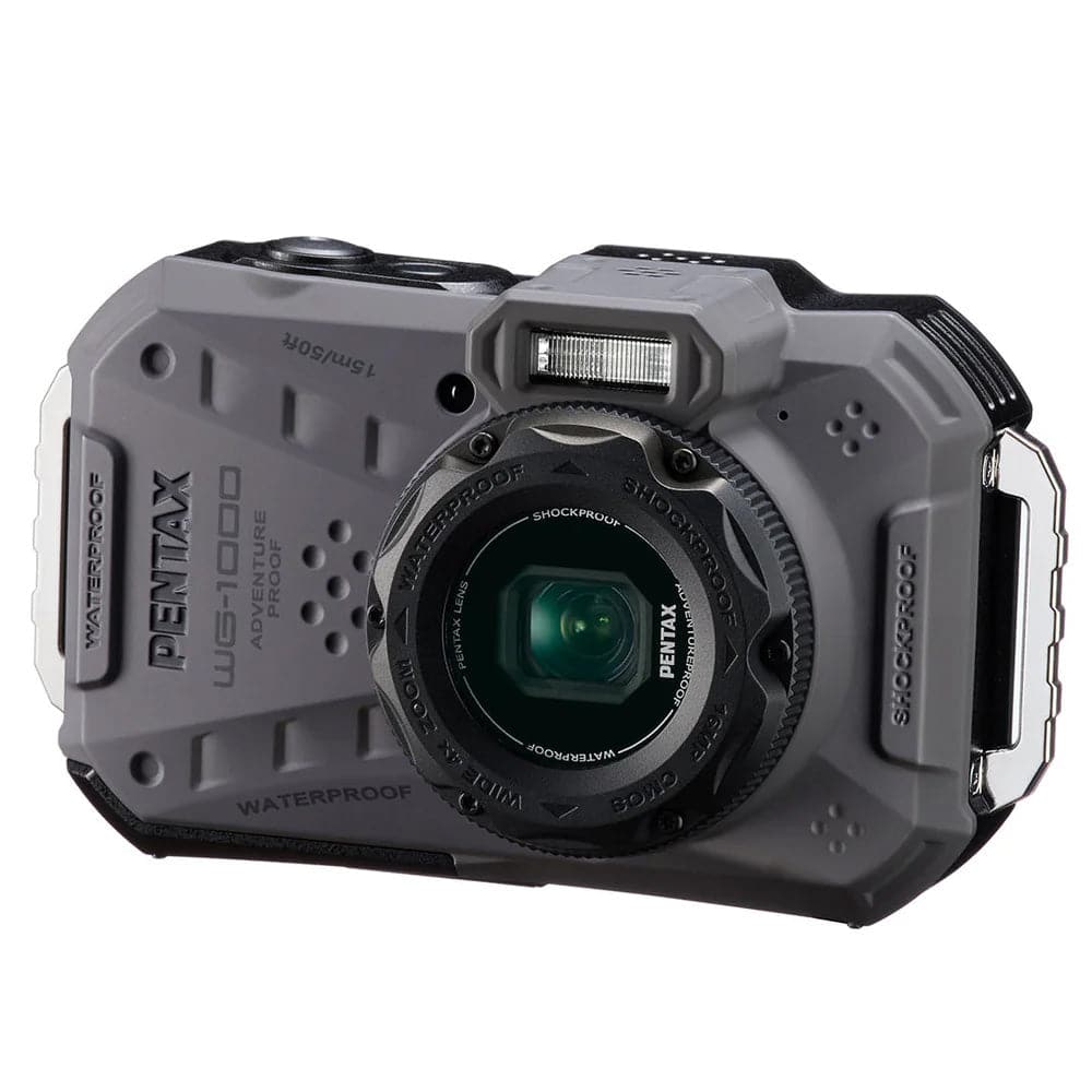Pentax WG-1000 16MP 4x Zoom Tough Compact Camera - Grey