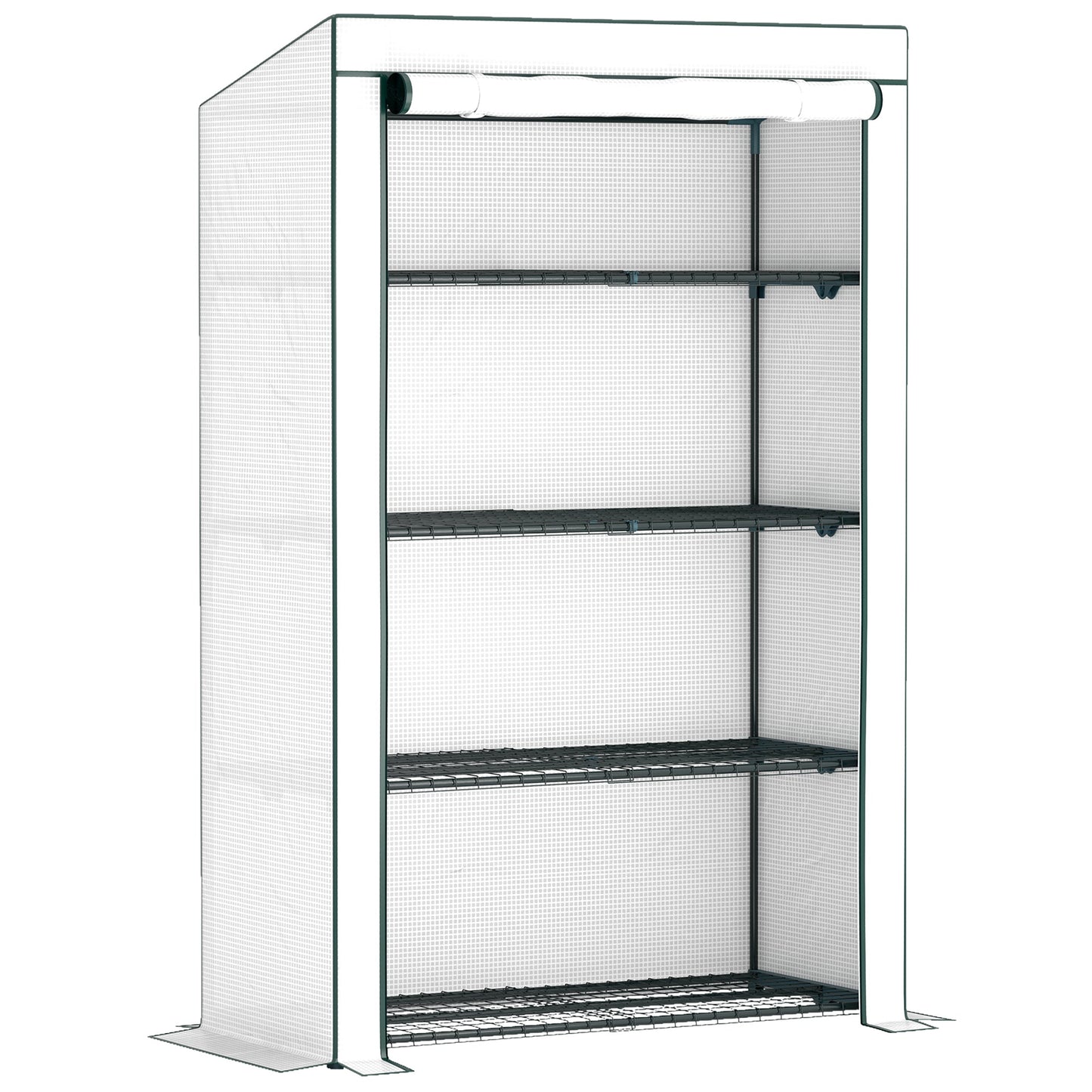 Outsunny 4 Tier Lean-to Mini Greenhouse with Reinforced PE Cover