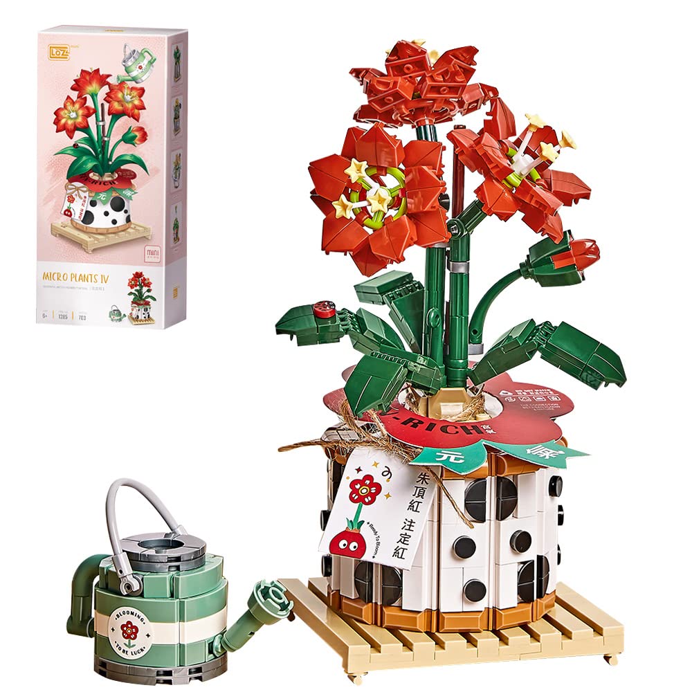 LOZ Amaryllis Potted Red Flowers 1285