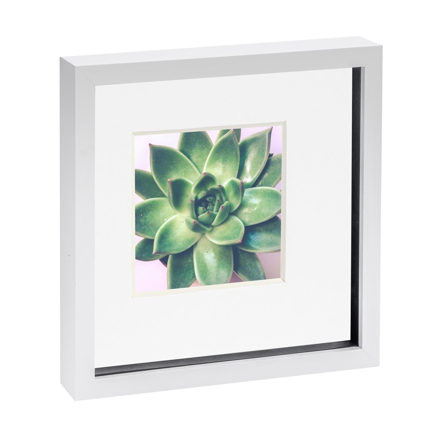 10" x 10" White 3D Box Photo Frame - with 6" x 6" Mount
